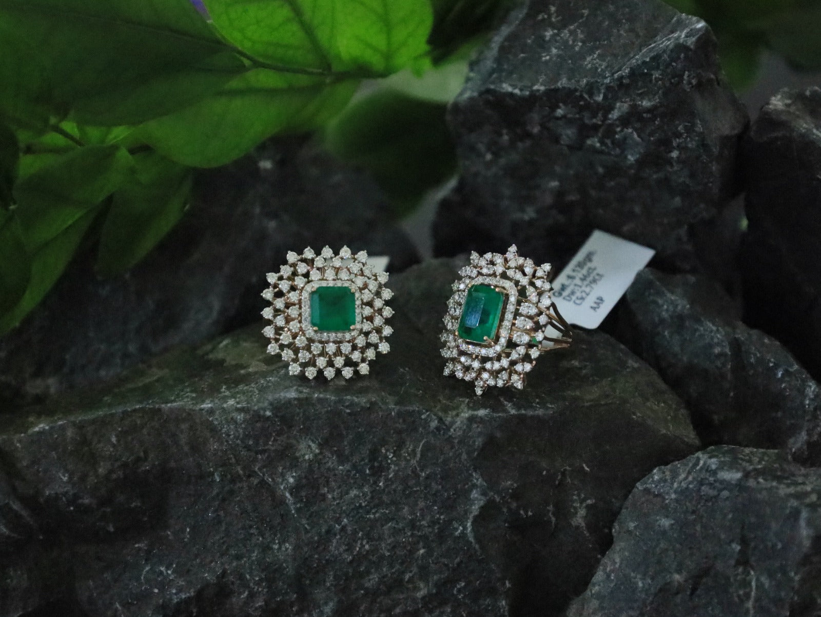 Emerald Halo Statement Ring