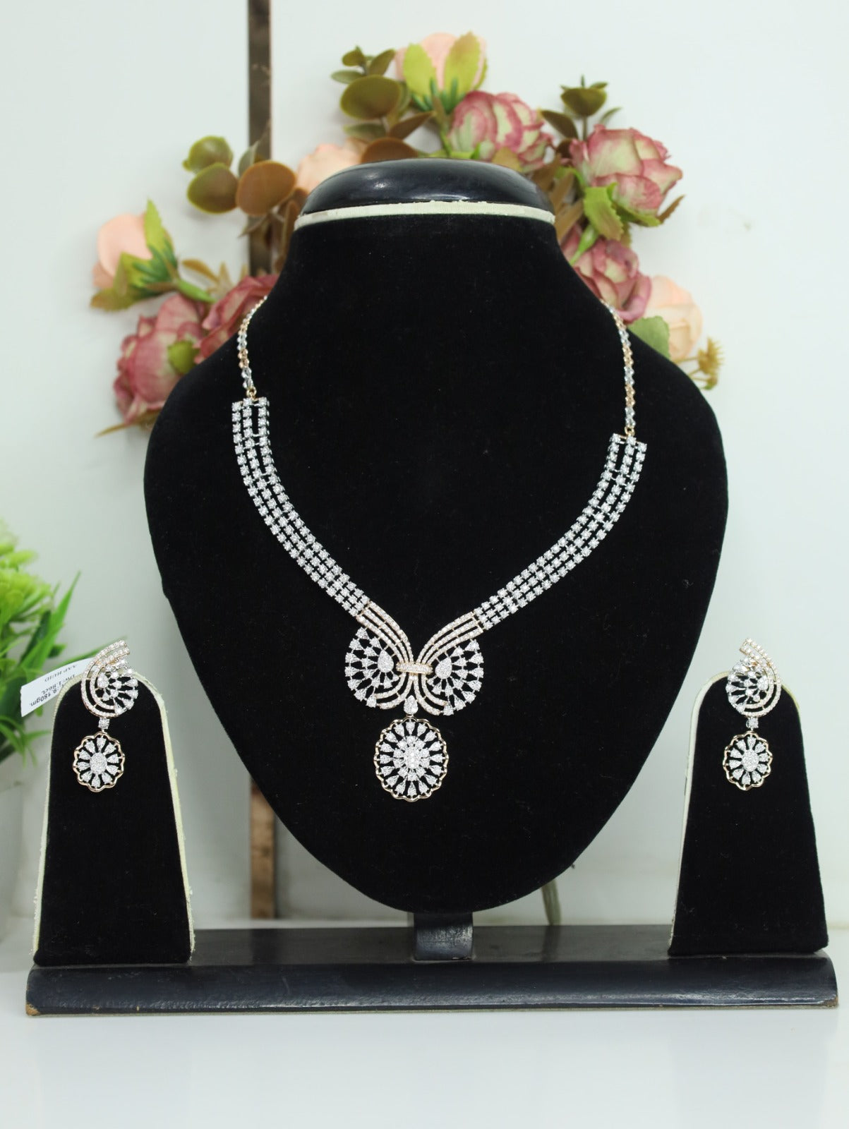 Radiant Natural Diamond Necklace Set