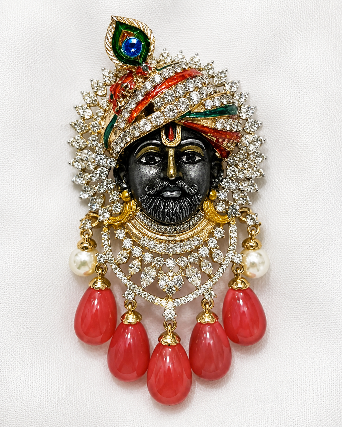 Madhavi Coral Khatu Shyam Baba Pendant