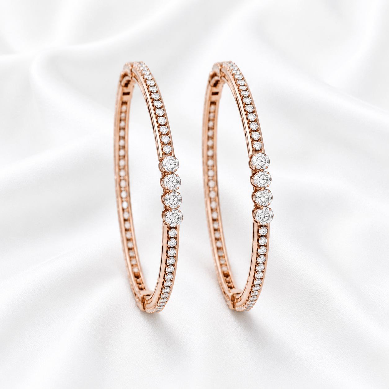 Rose Radiance Natural Diamond Bangles