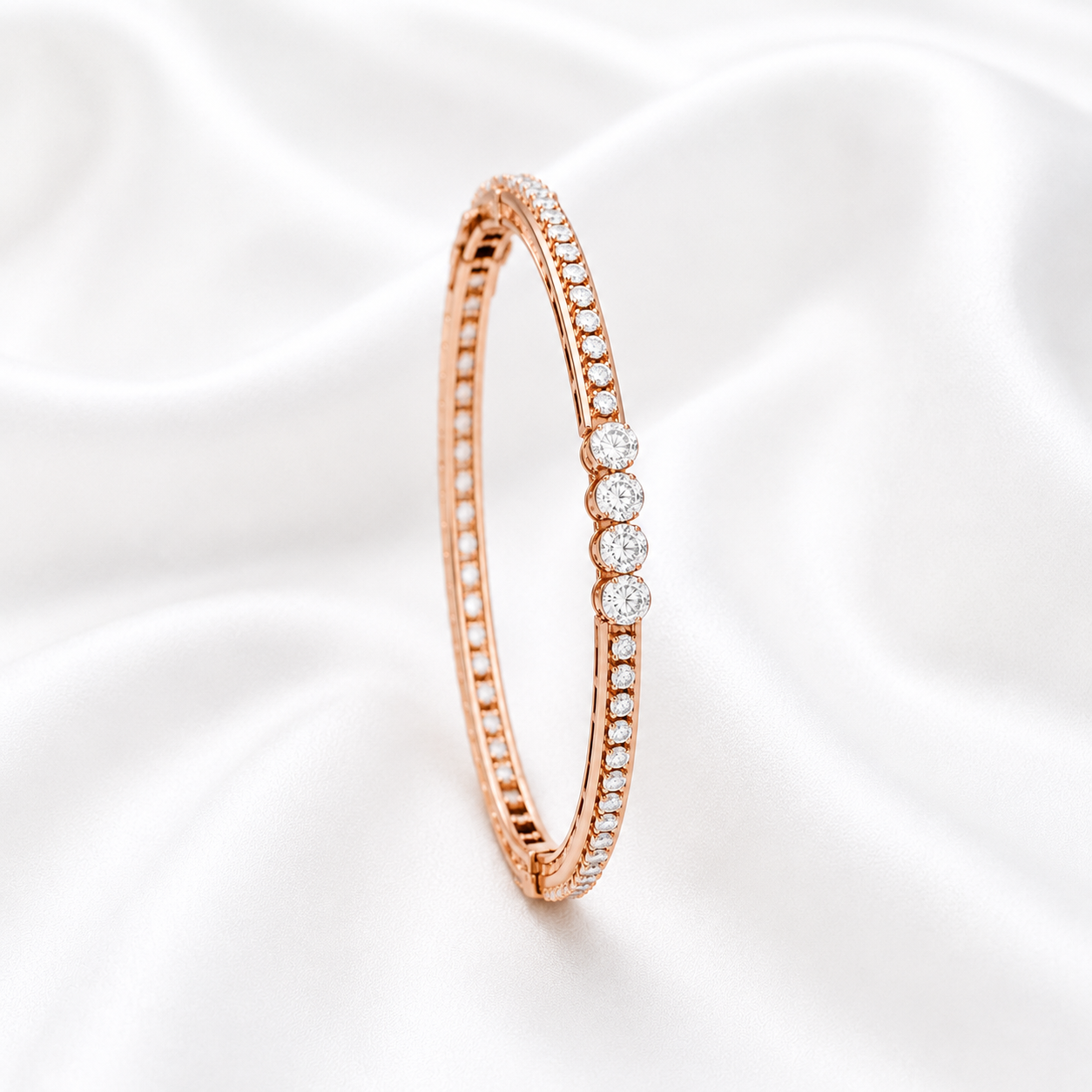 Rose Radiance Natural Diamond Bangles
