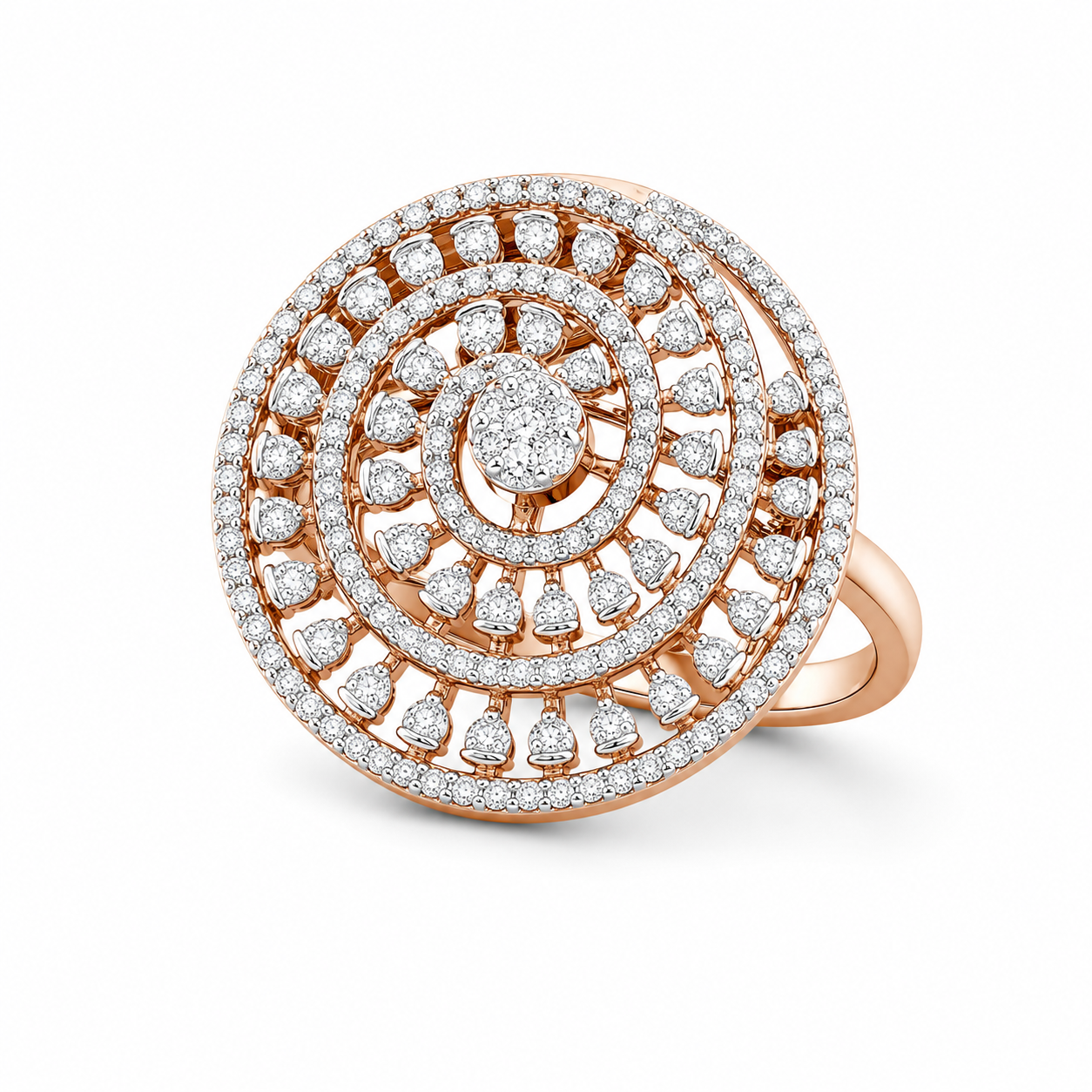 Natural Diamond Circular Designer Ring