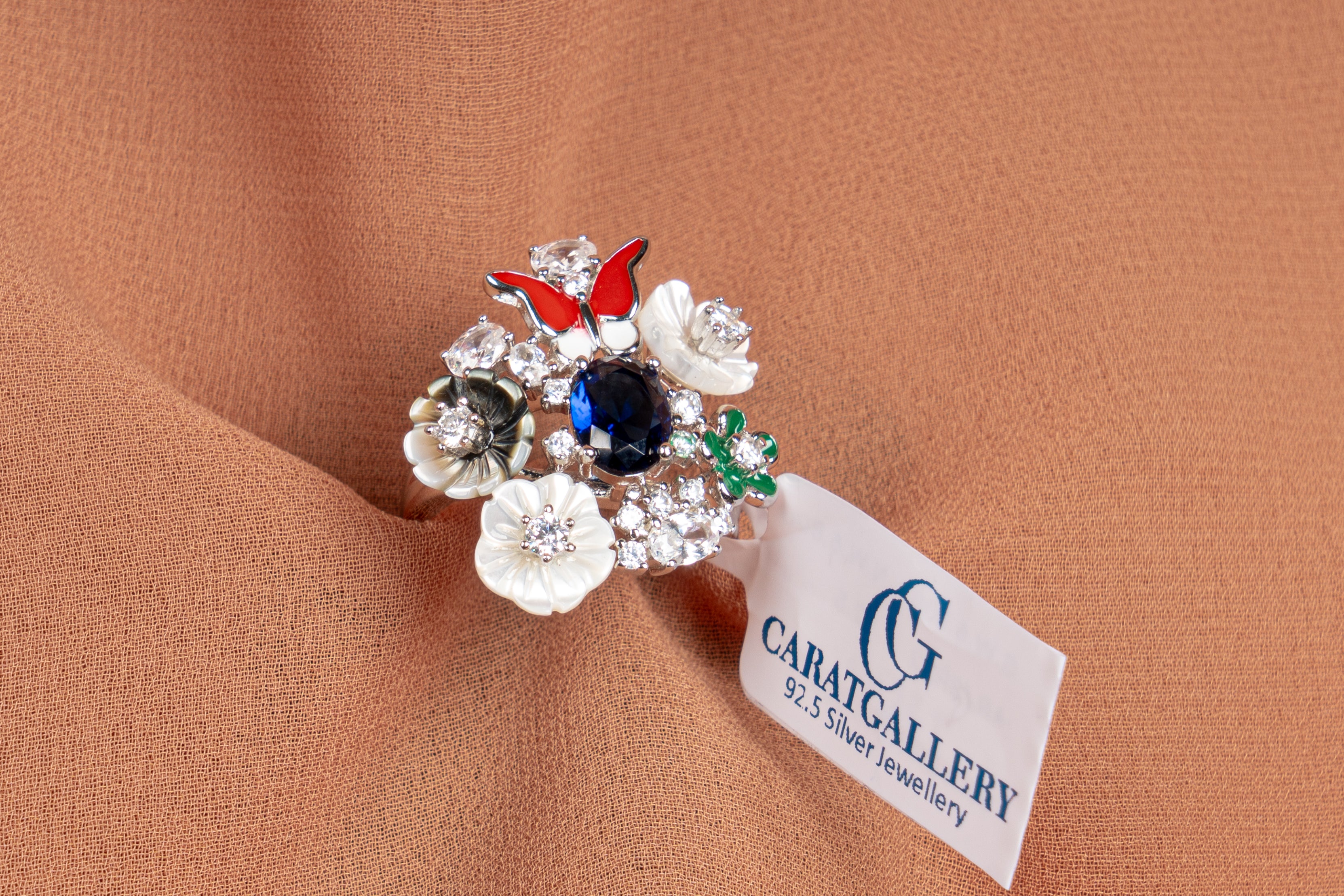 Belisa Enamel Butterfly & Floral Ring