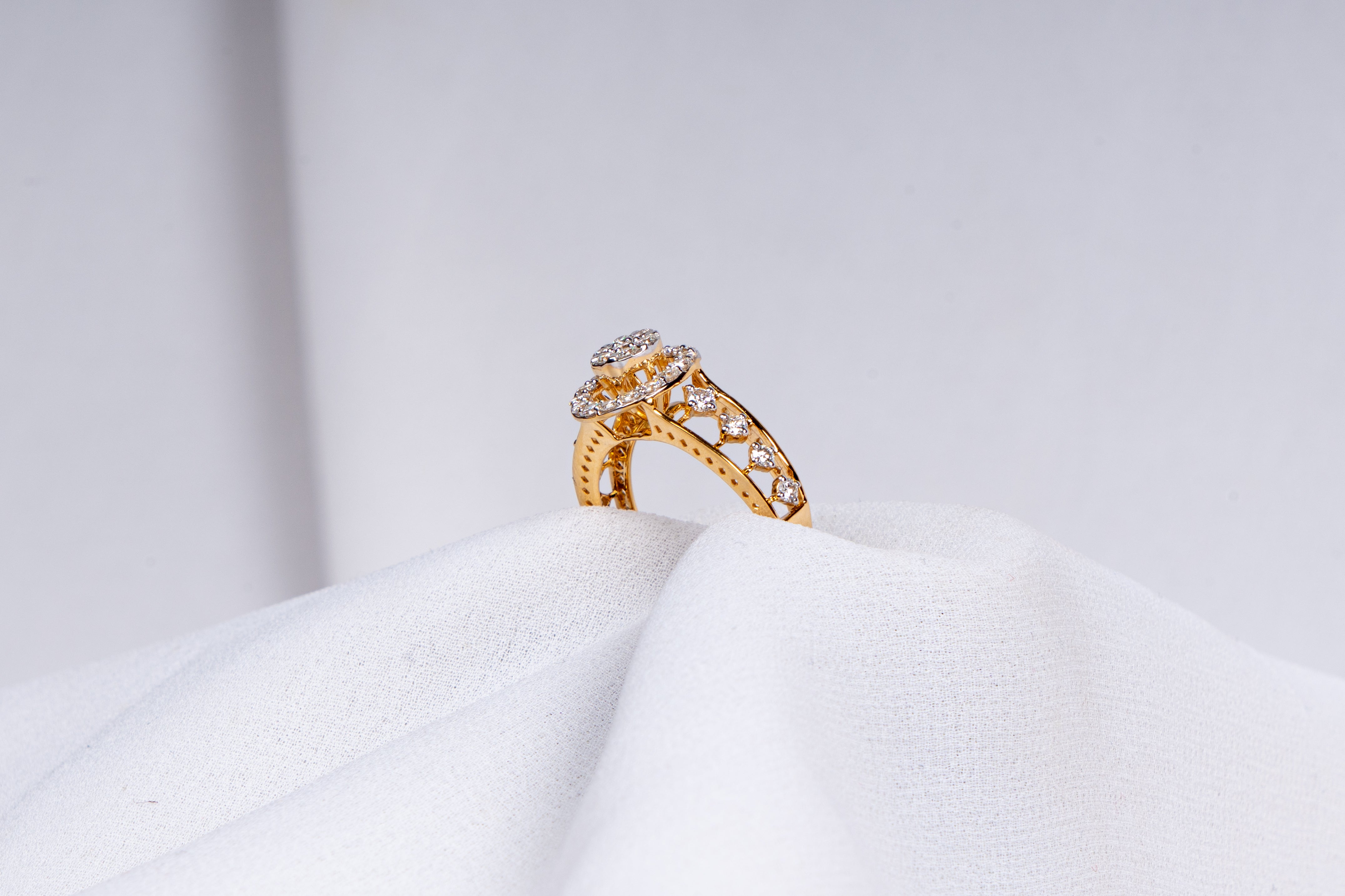 Celestial Crossover Halo Diamond Ring