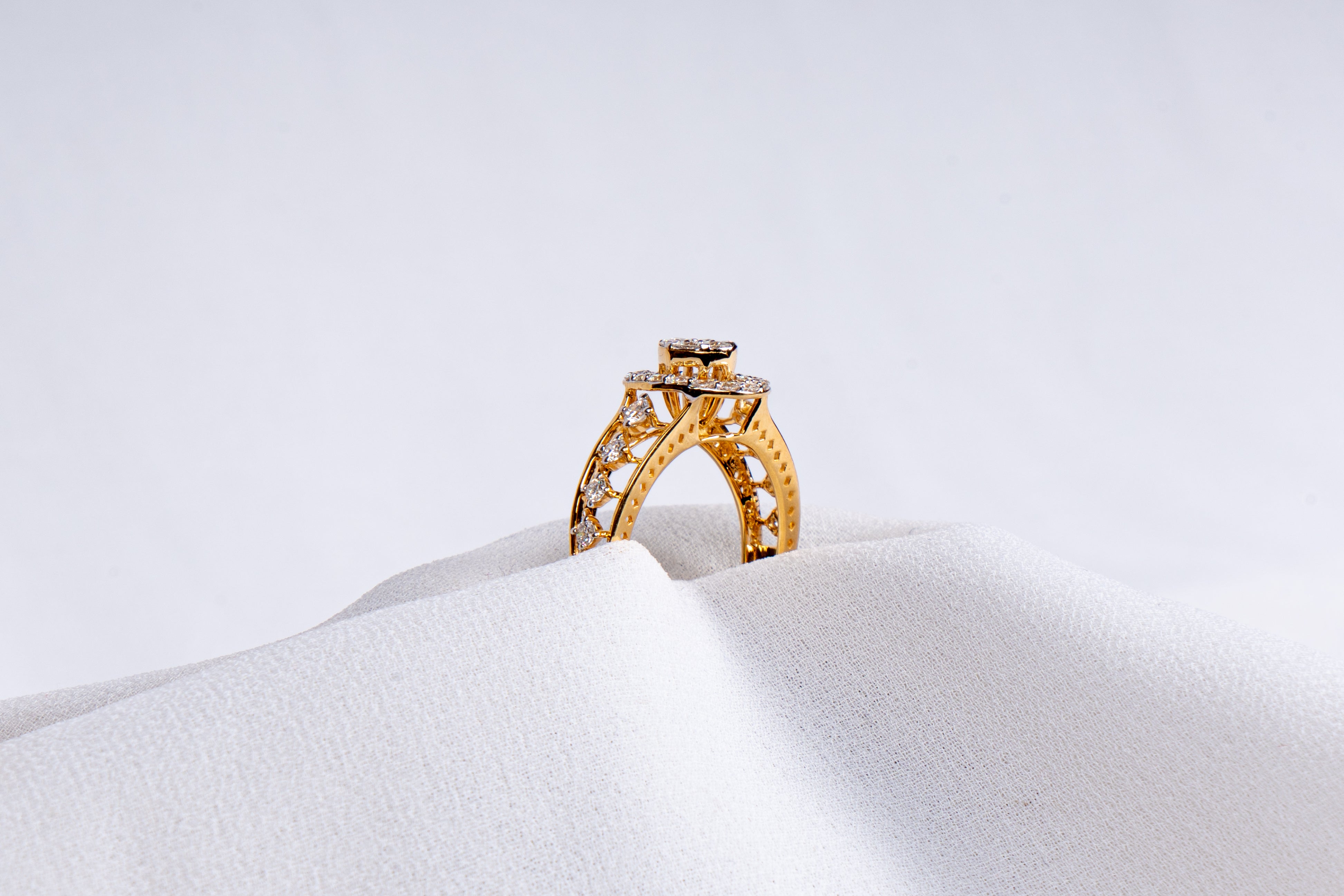 Celestial Crossover Halo Diamond Ring