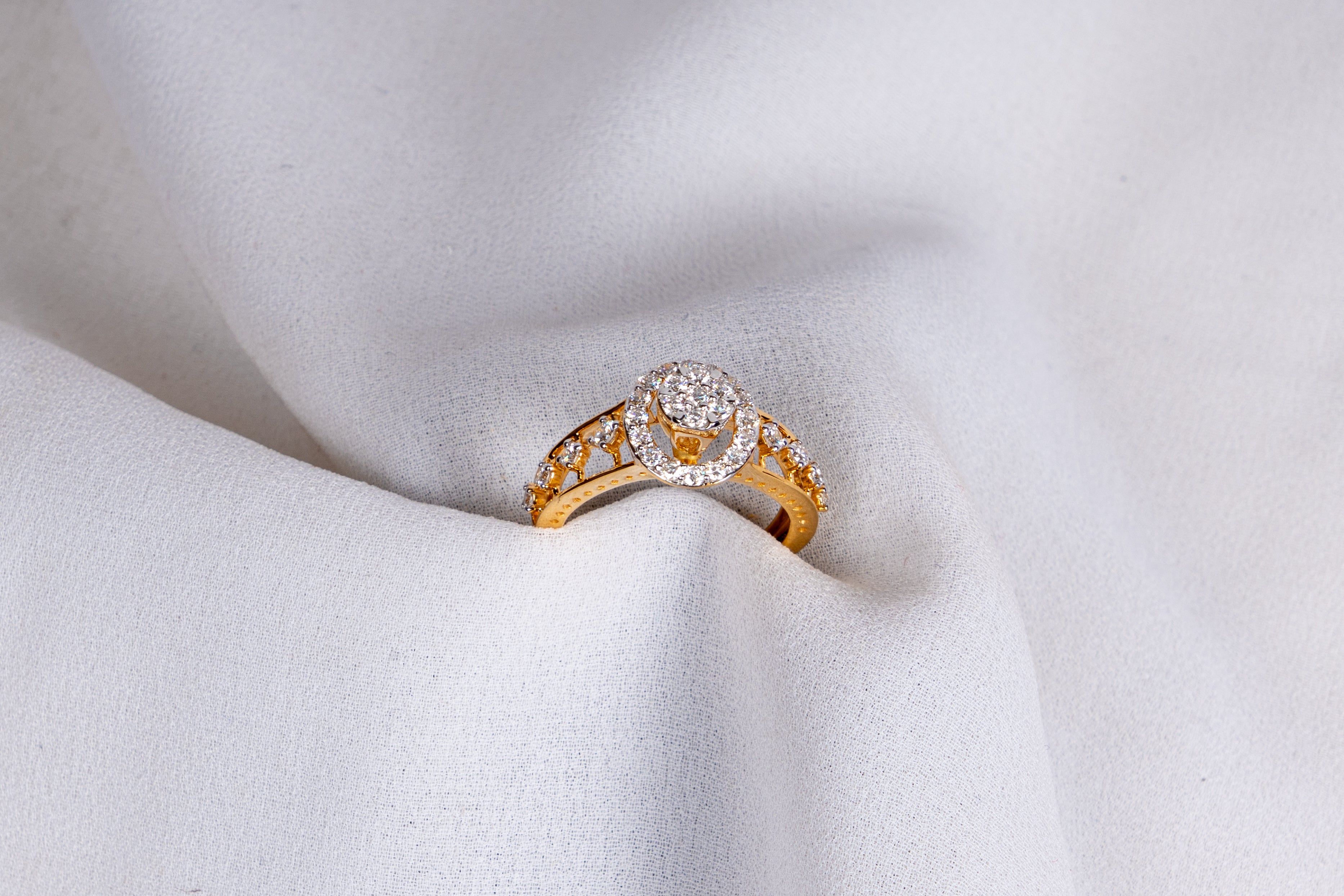 Celestial Crossover Halo Diamond Ring