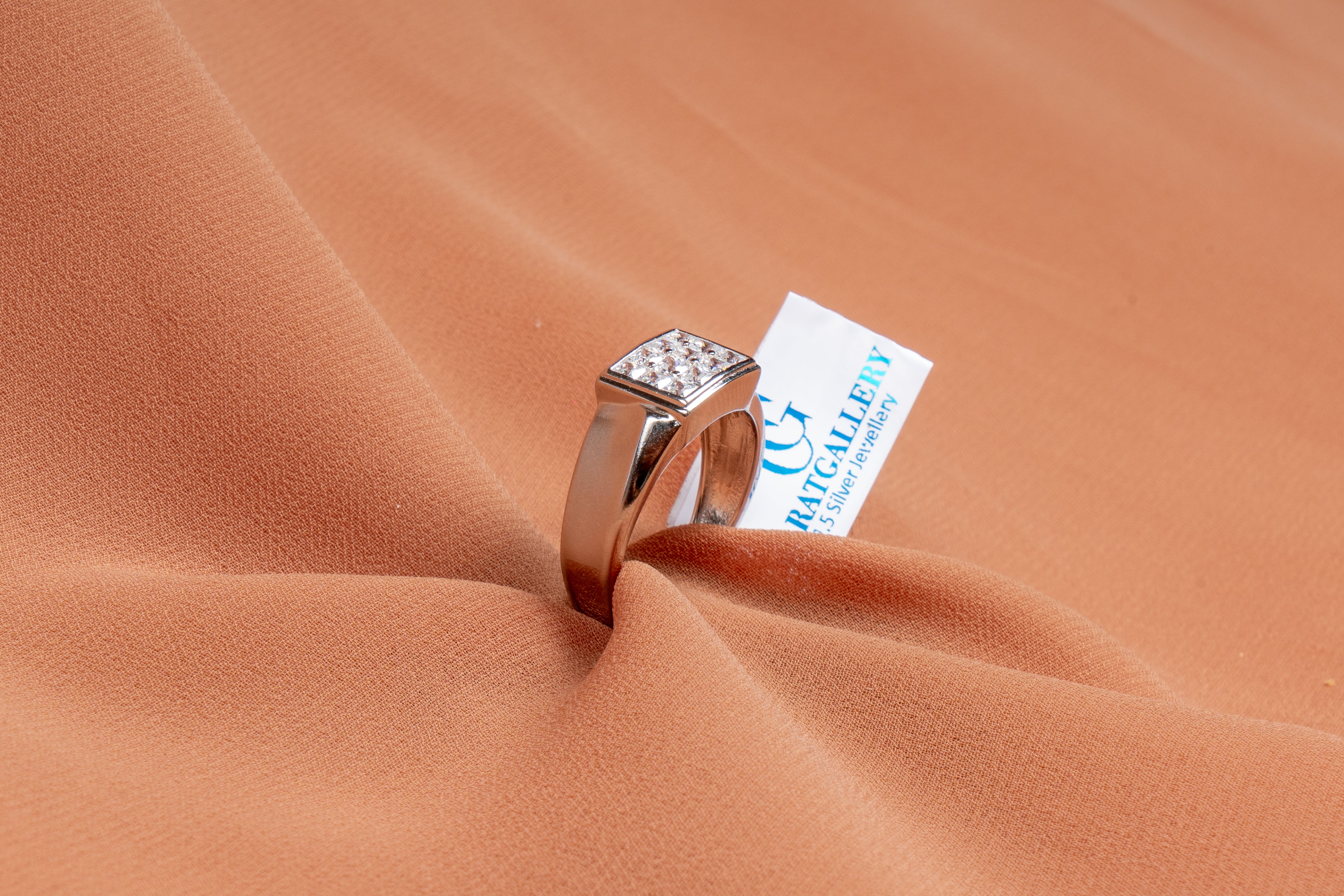 Dominic Square Cluster Mens Ring