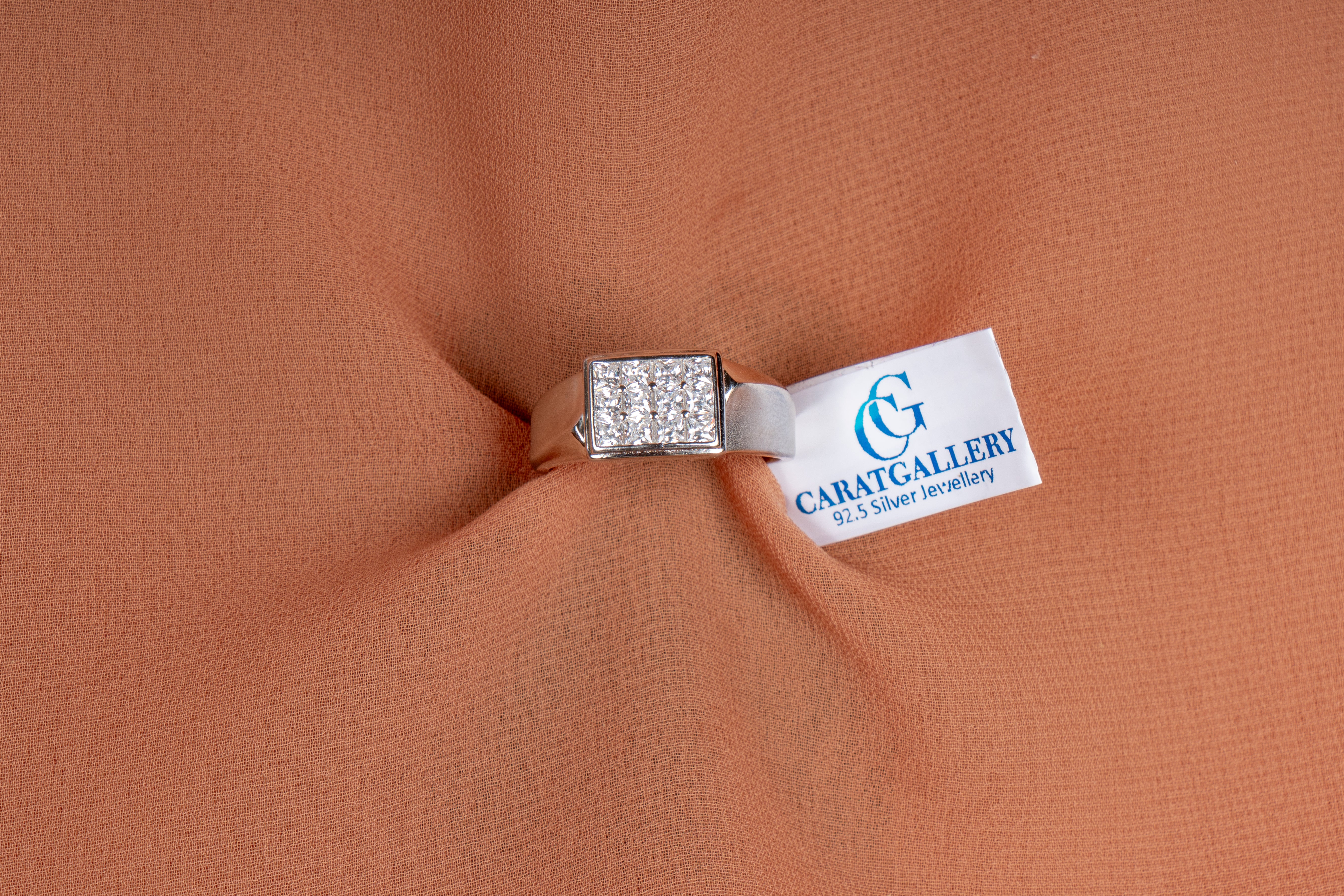 Dominic Square Cluster Mens Ring