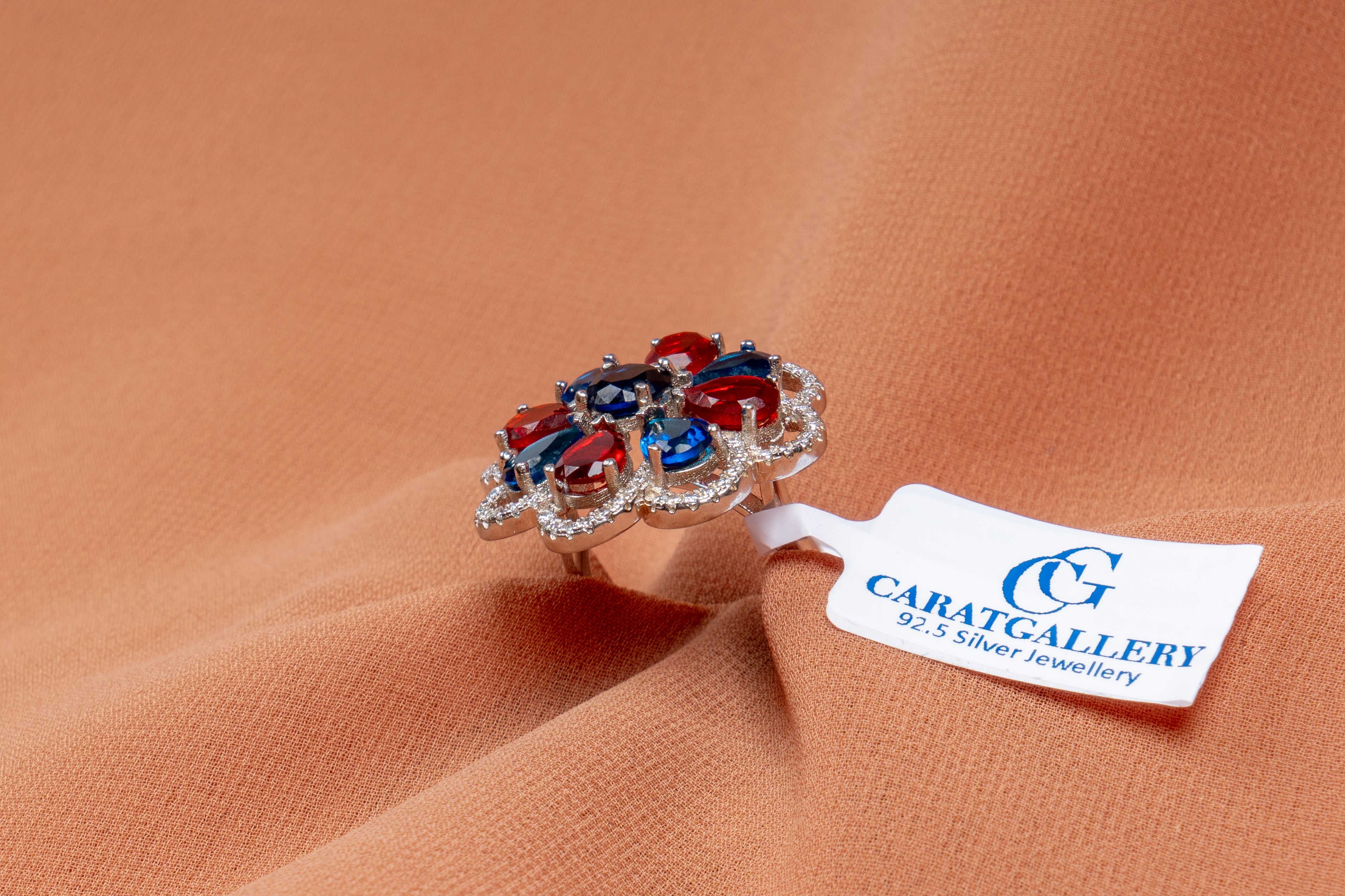 Cordelia Sapphire & Ruby Floral Ring