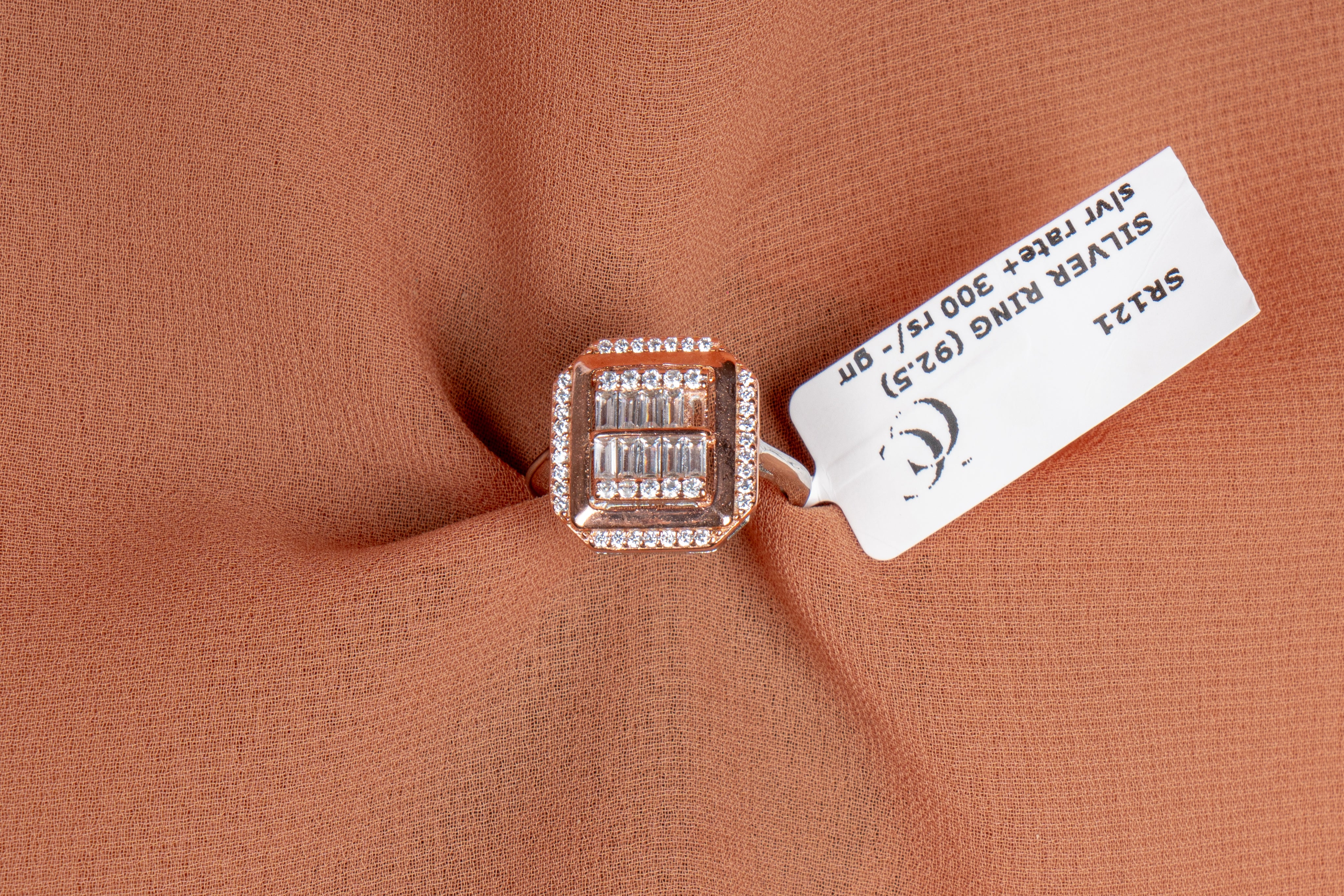 Quinn Square Halo Crystal Ring
