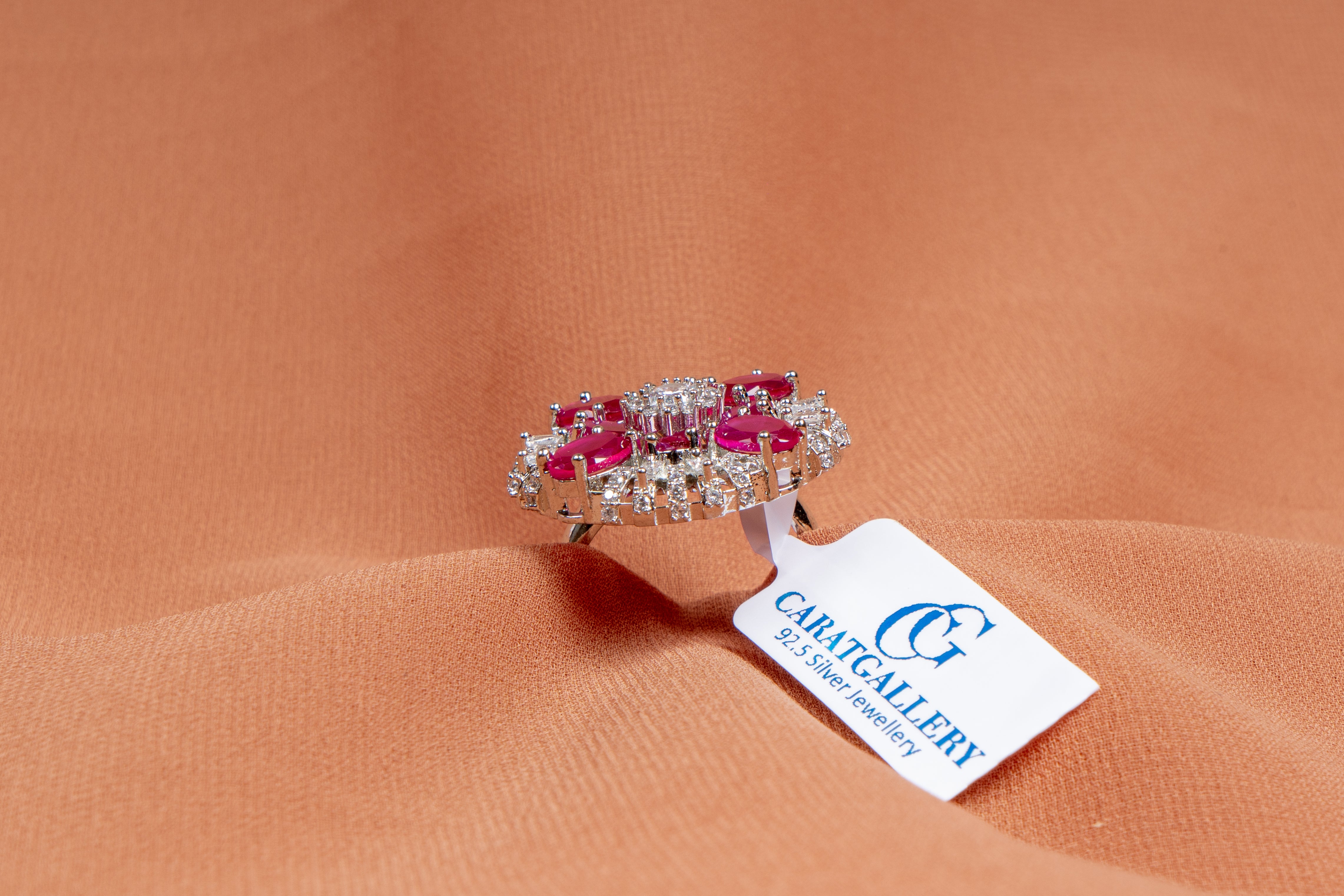 Rivaah Ruby Floral Burst Statement Ring