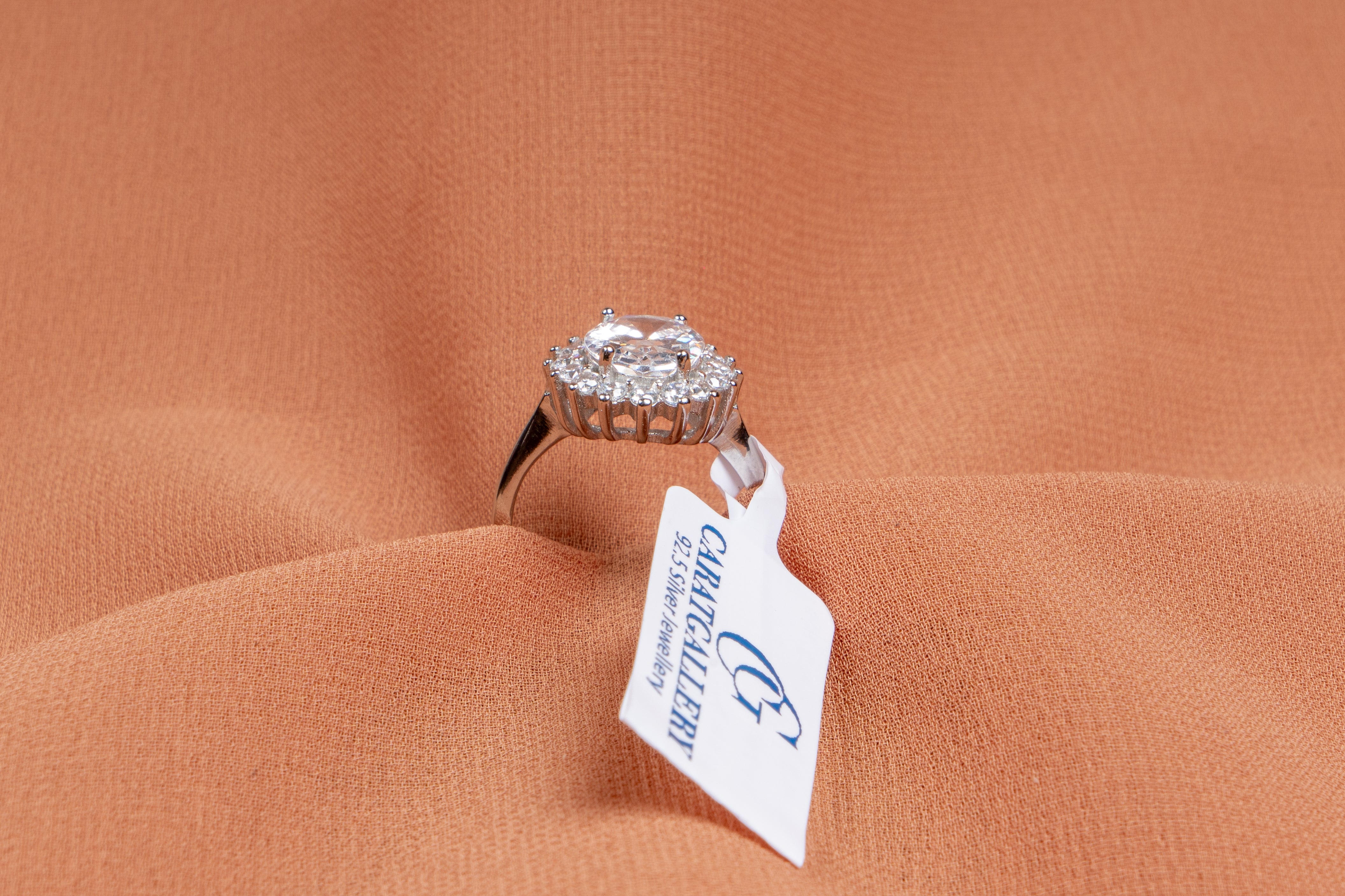Seraphina Oval Sunburst Halo Ring
