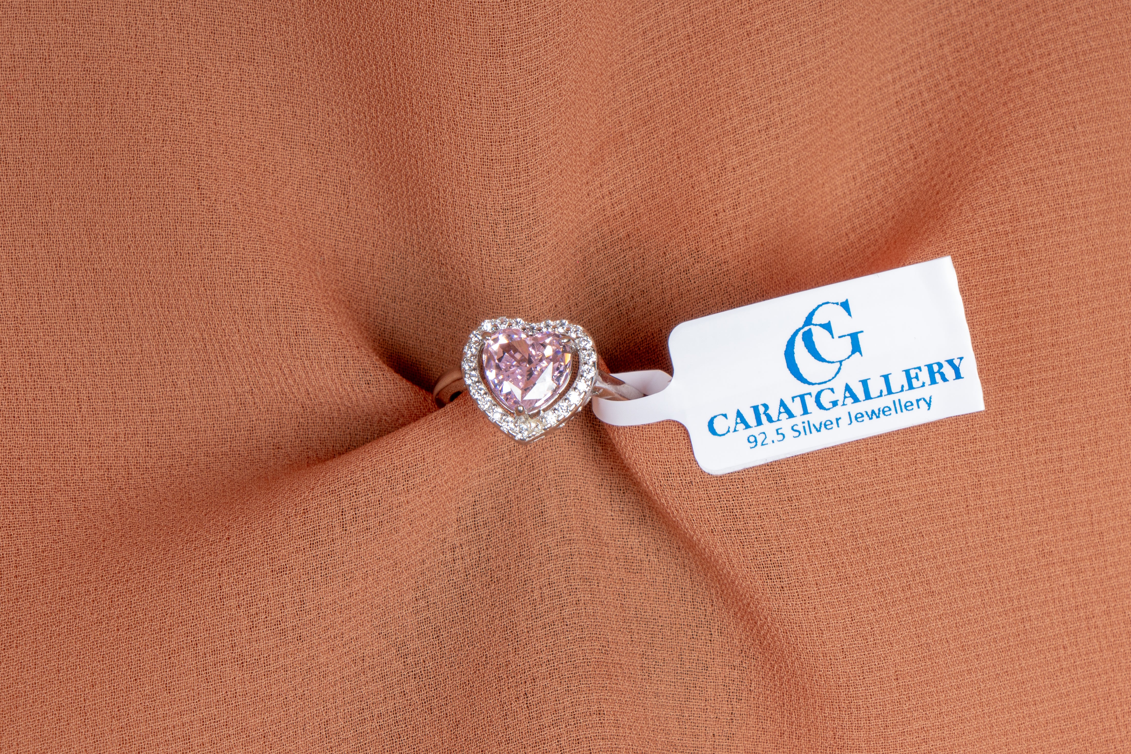 Amara Pink Heart Halo Ring