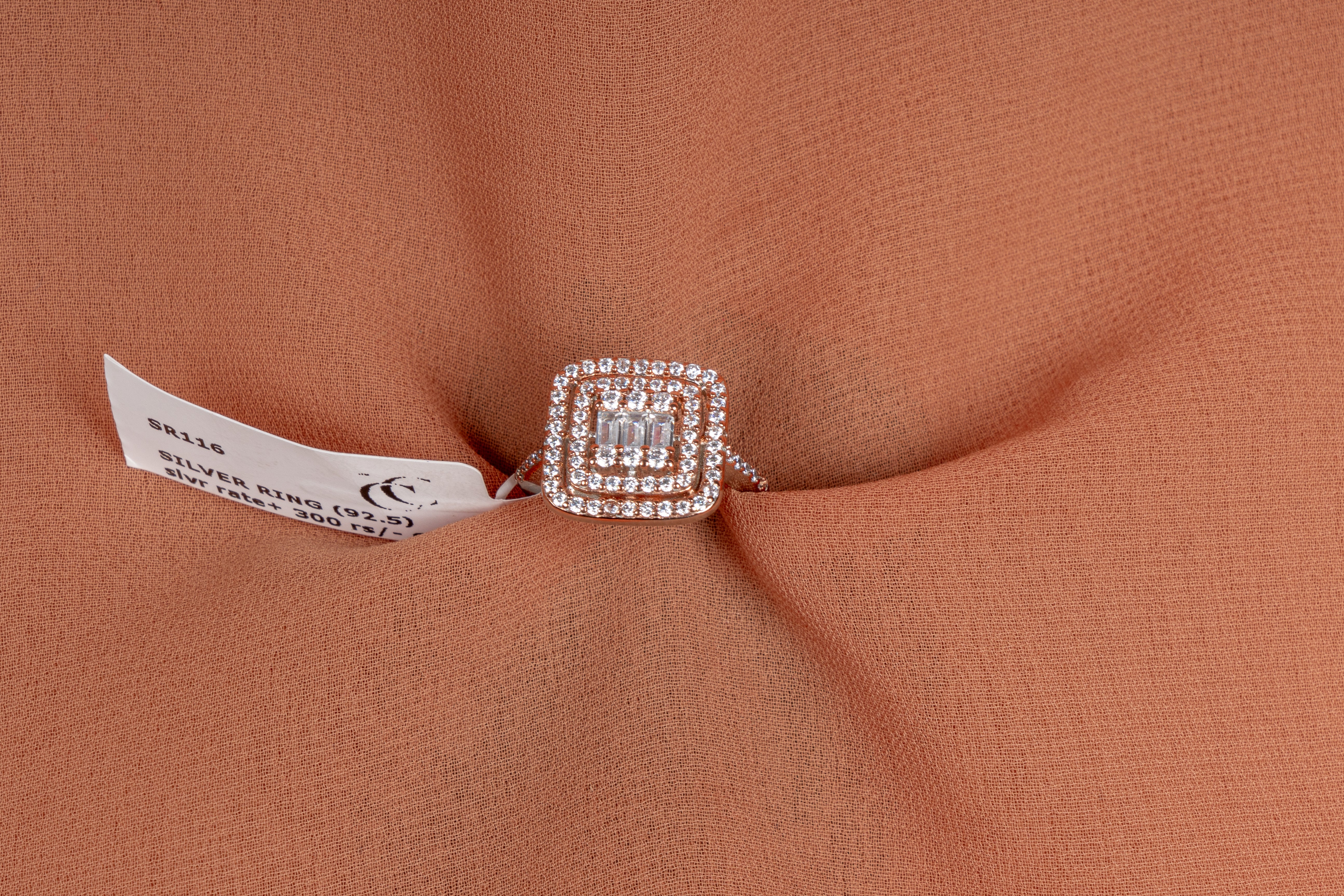 Elara Rose Gold Double Halo Crystal Ring