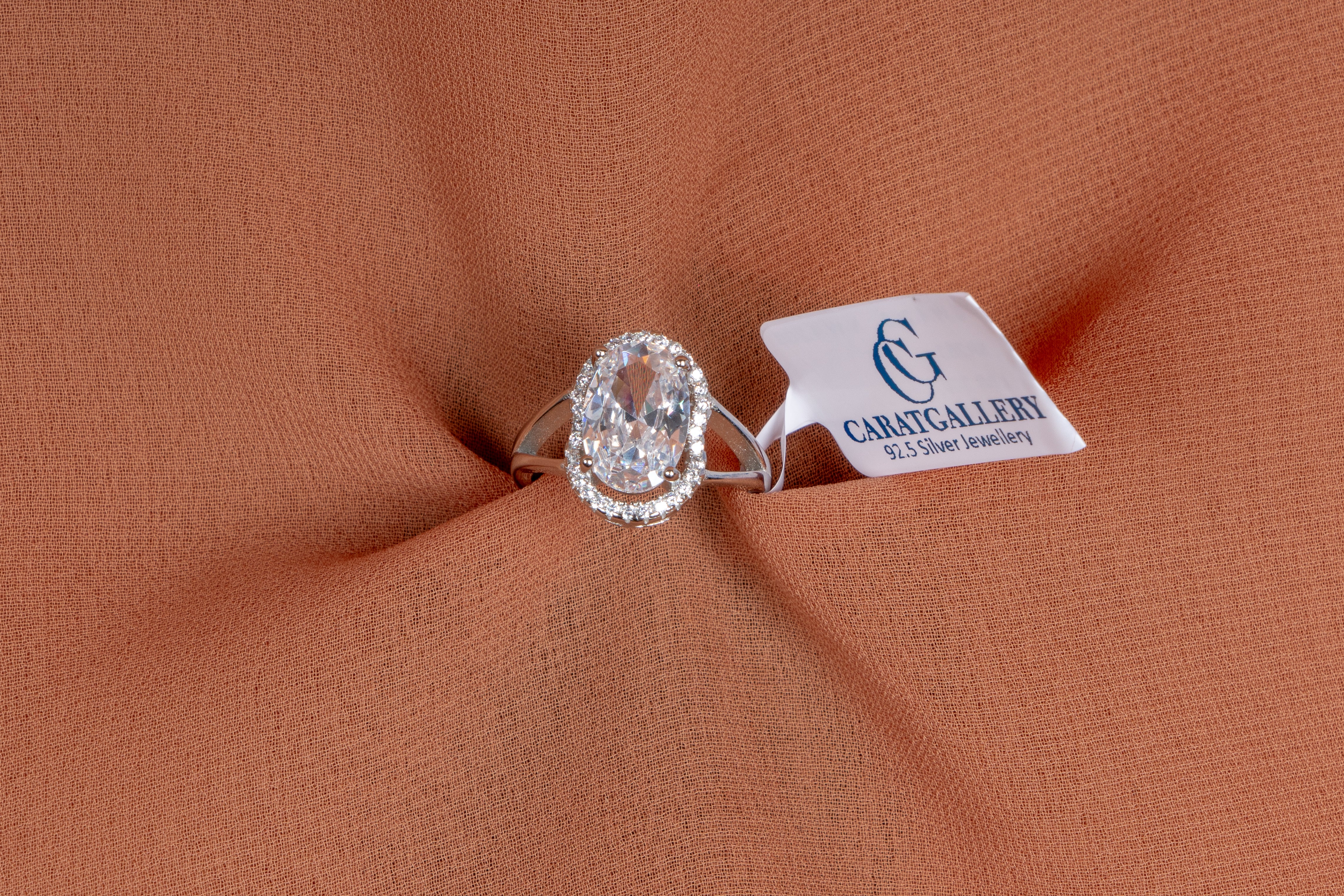 Aria Oval Halo Solitaire Ring