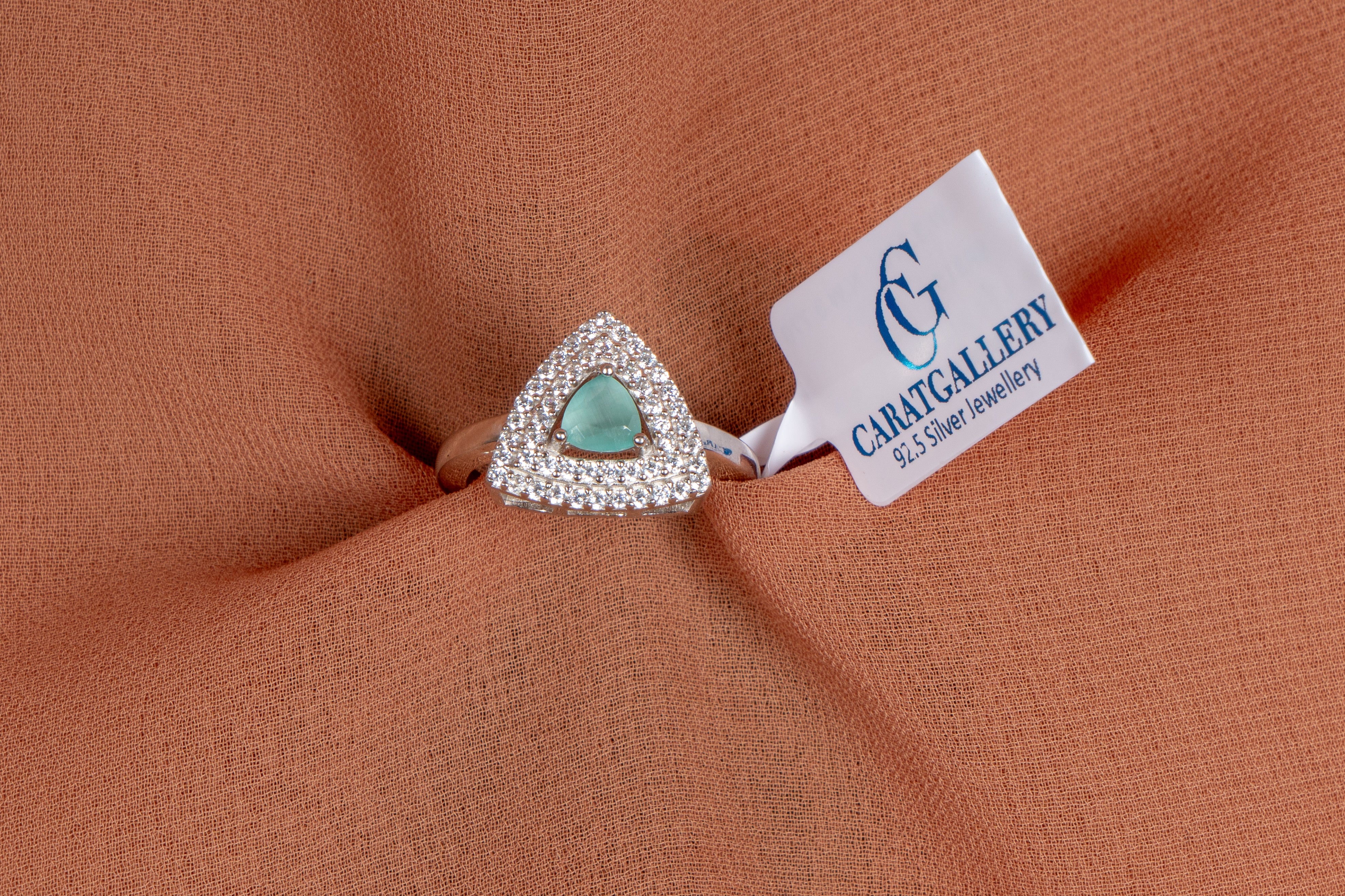 Mintara Trillion Mint Halo Ring
