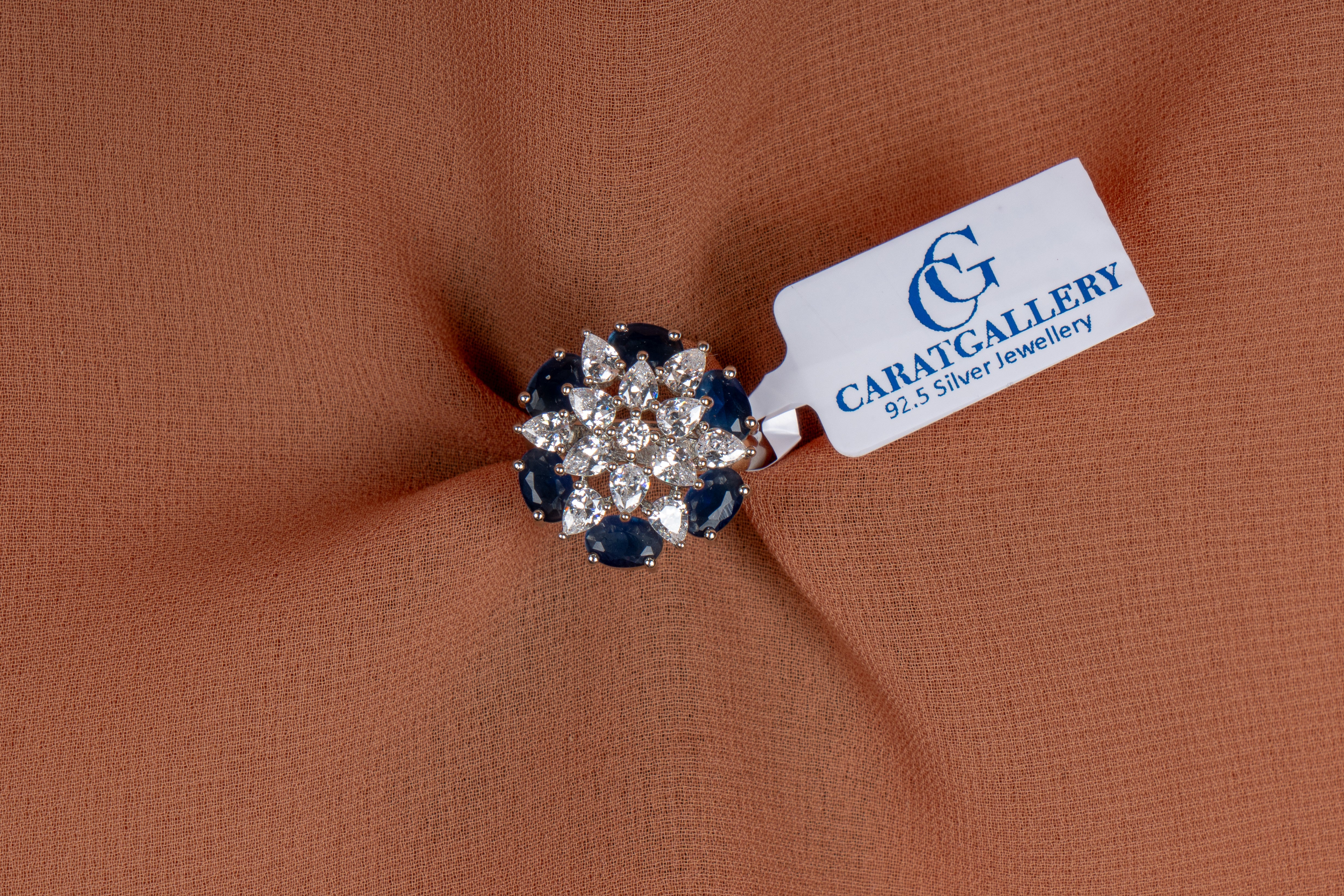 Saphira Blue Blossom Cocktail Ring