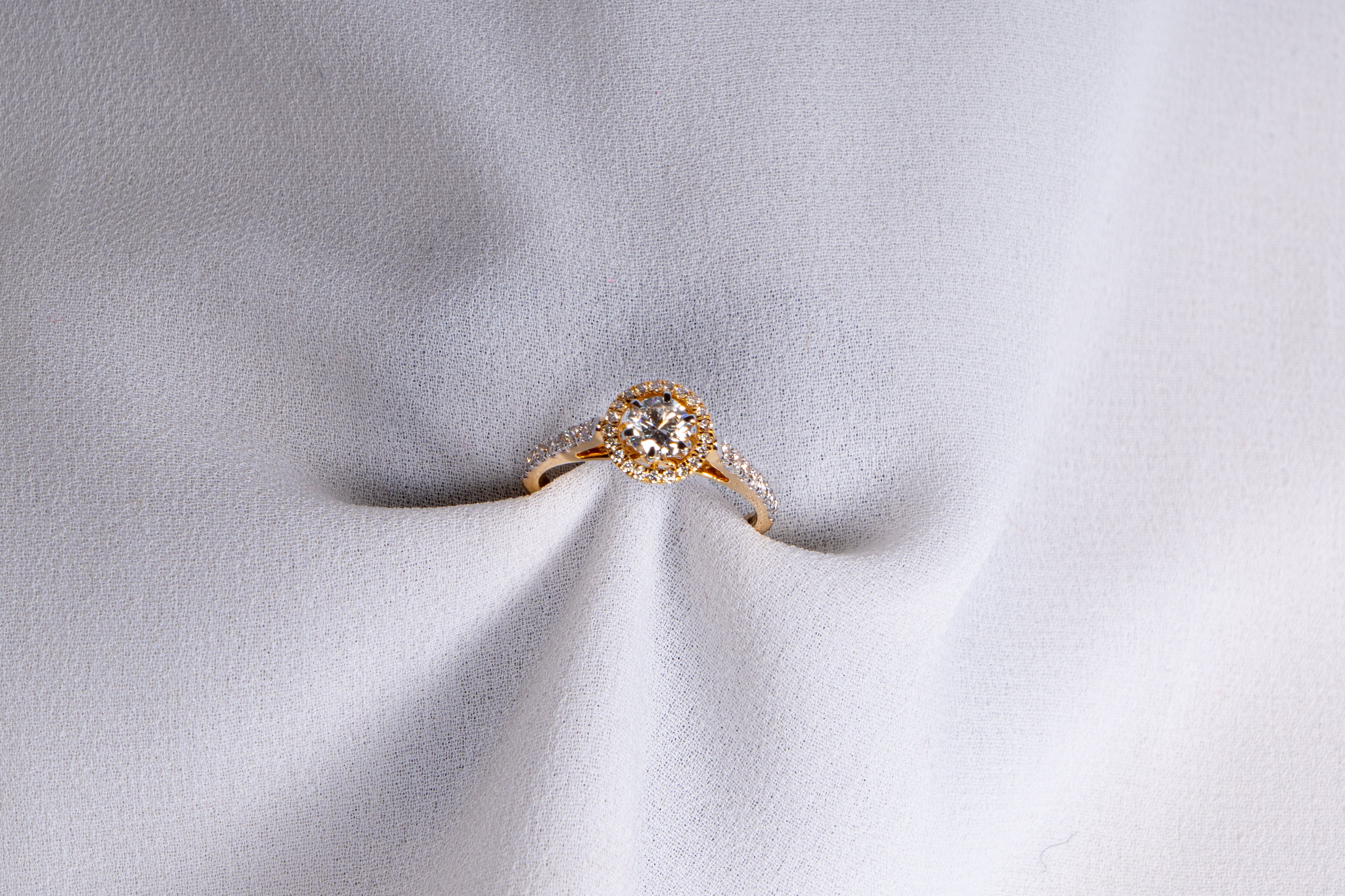 Aurora Pave Halo Diamond Ring