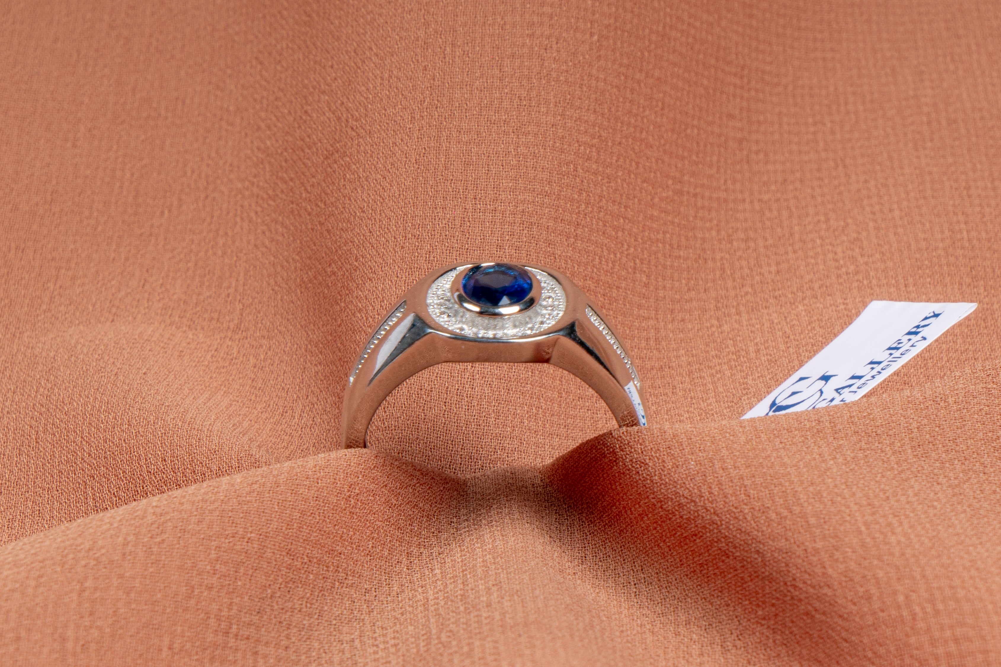 Sapphiron Halo Signet Ring