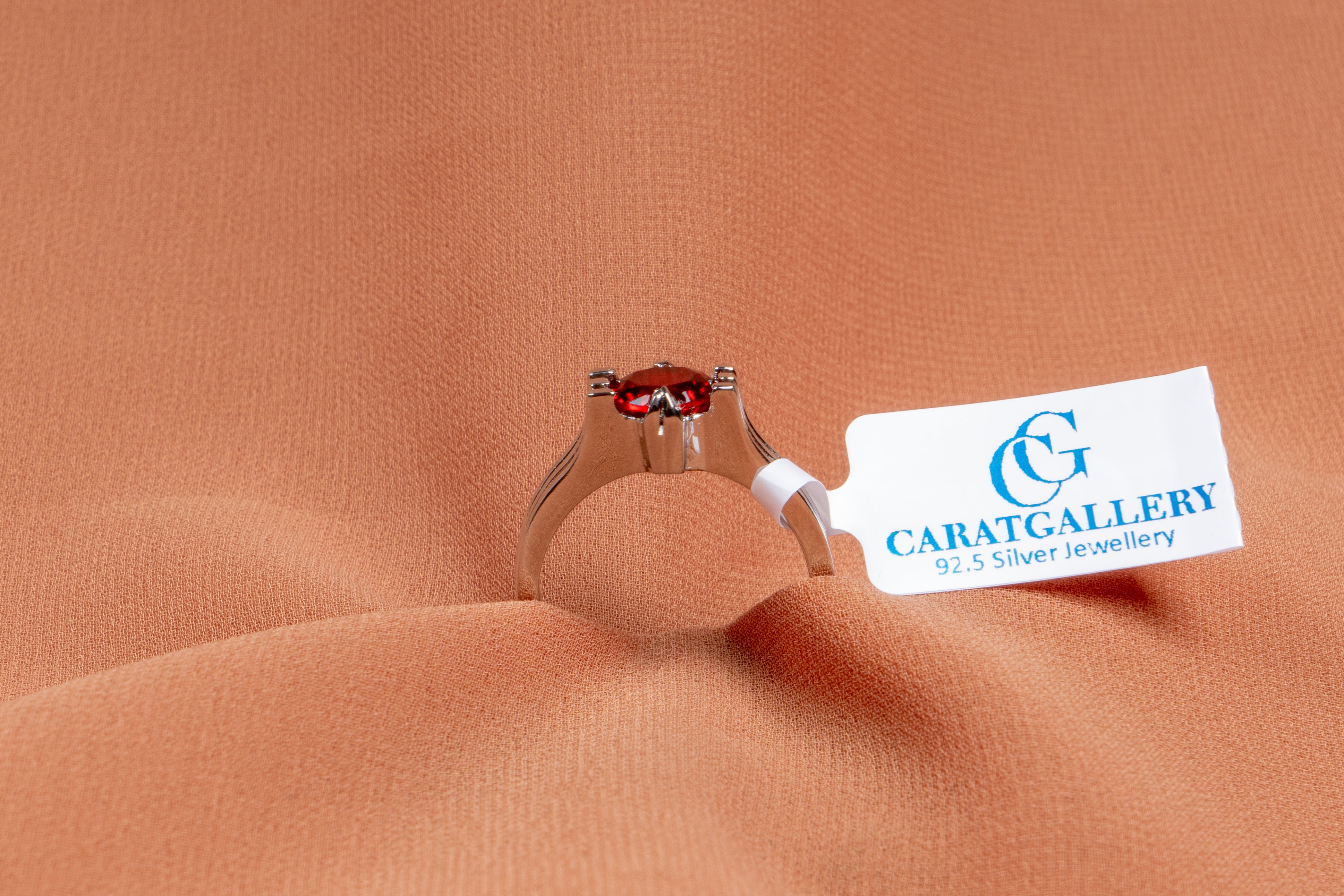 Ruby Radiance Solitaire Silver Ring