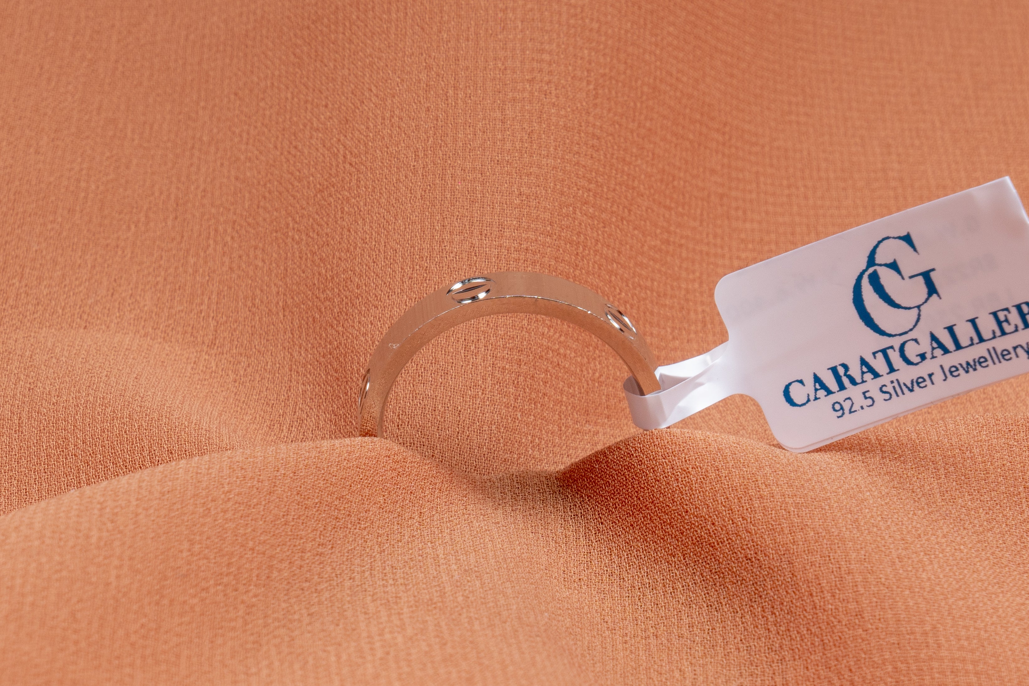 Maddox Screw Motif Silver Band Ring
