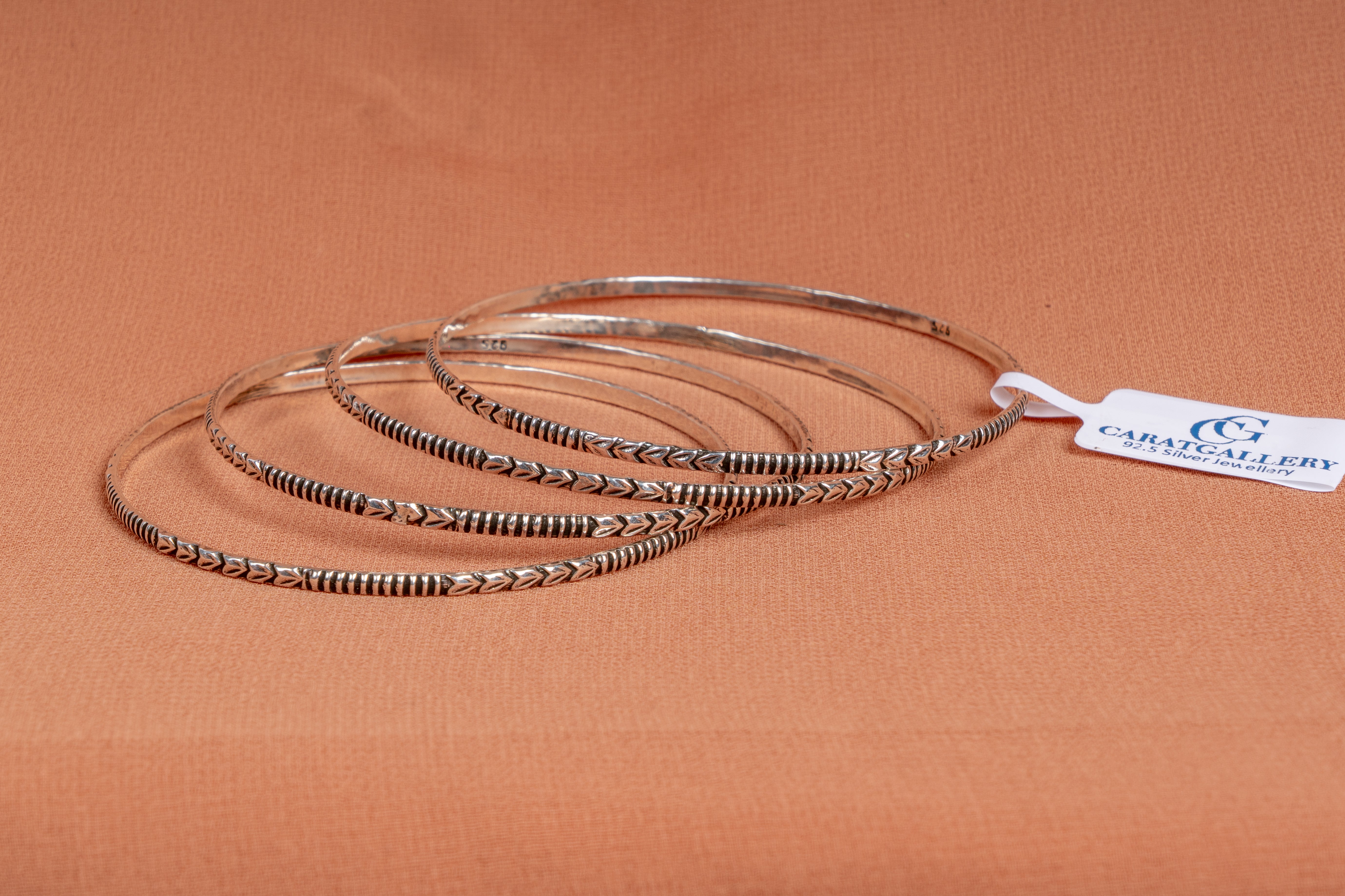 Twisted Elegance Silver Bangle Set