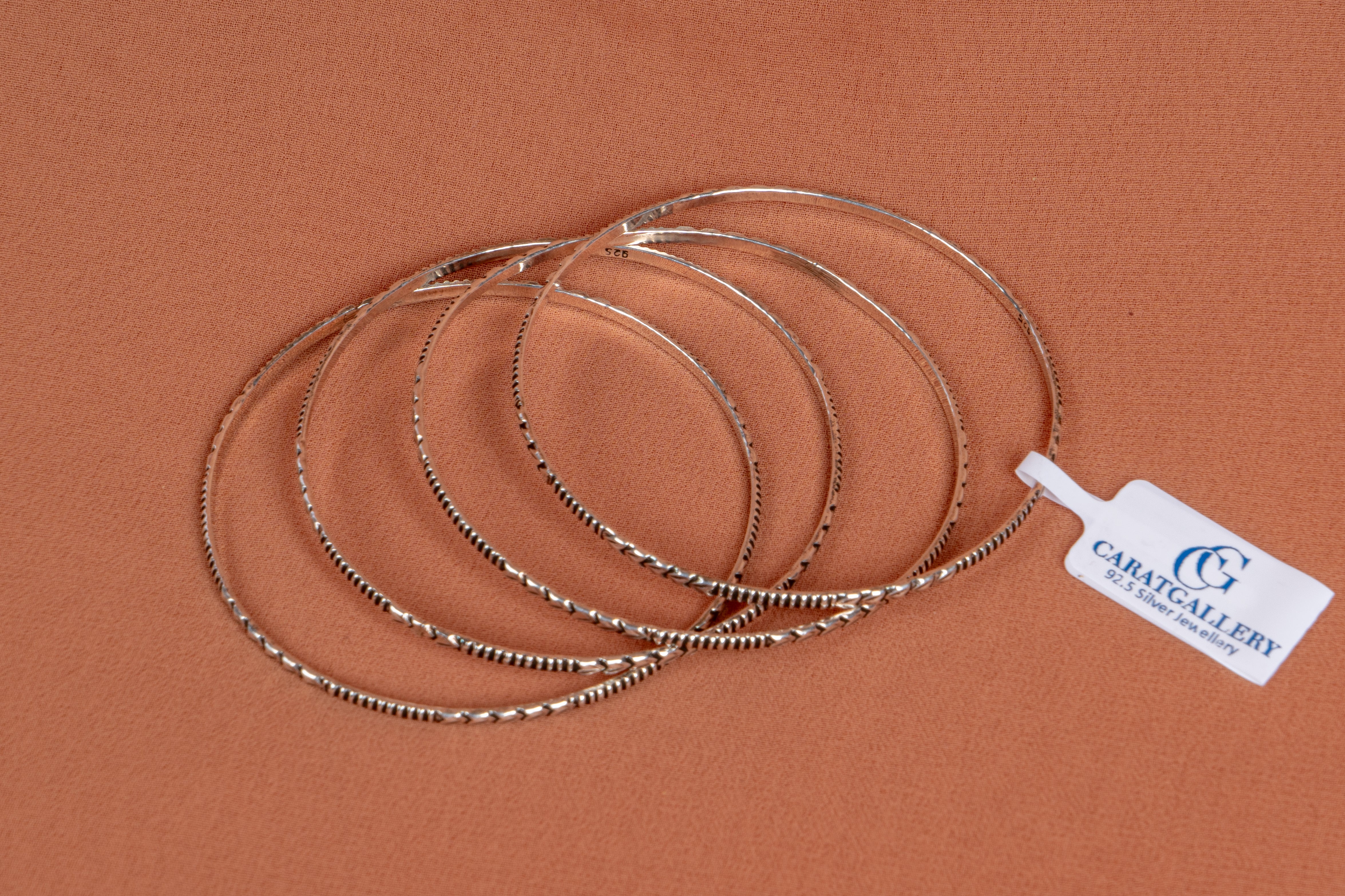 Twisted Elegance Silver Bangle Set