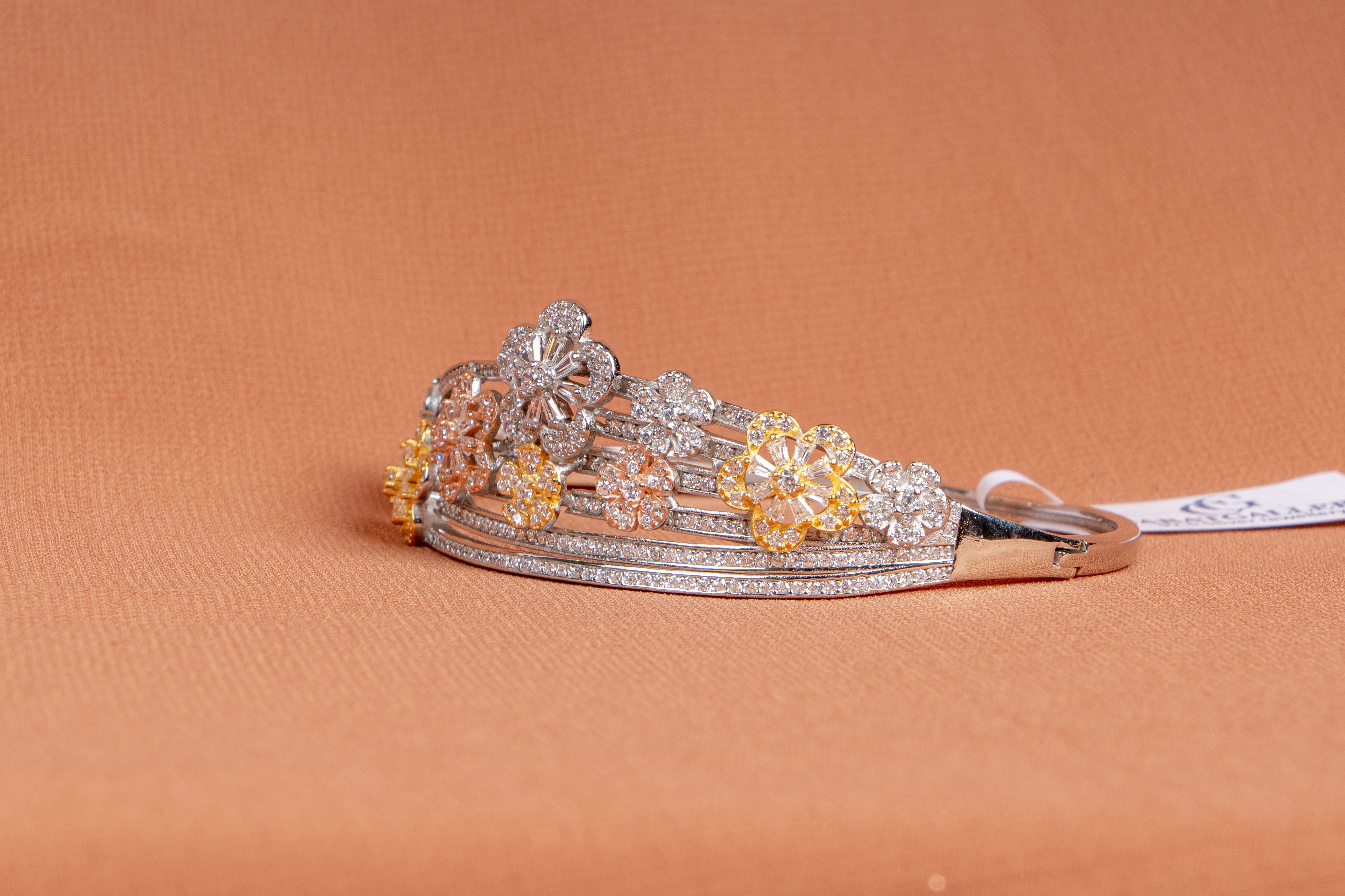 Blossom Sparkle Silver Floral Bracelet
