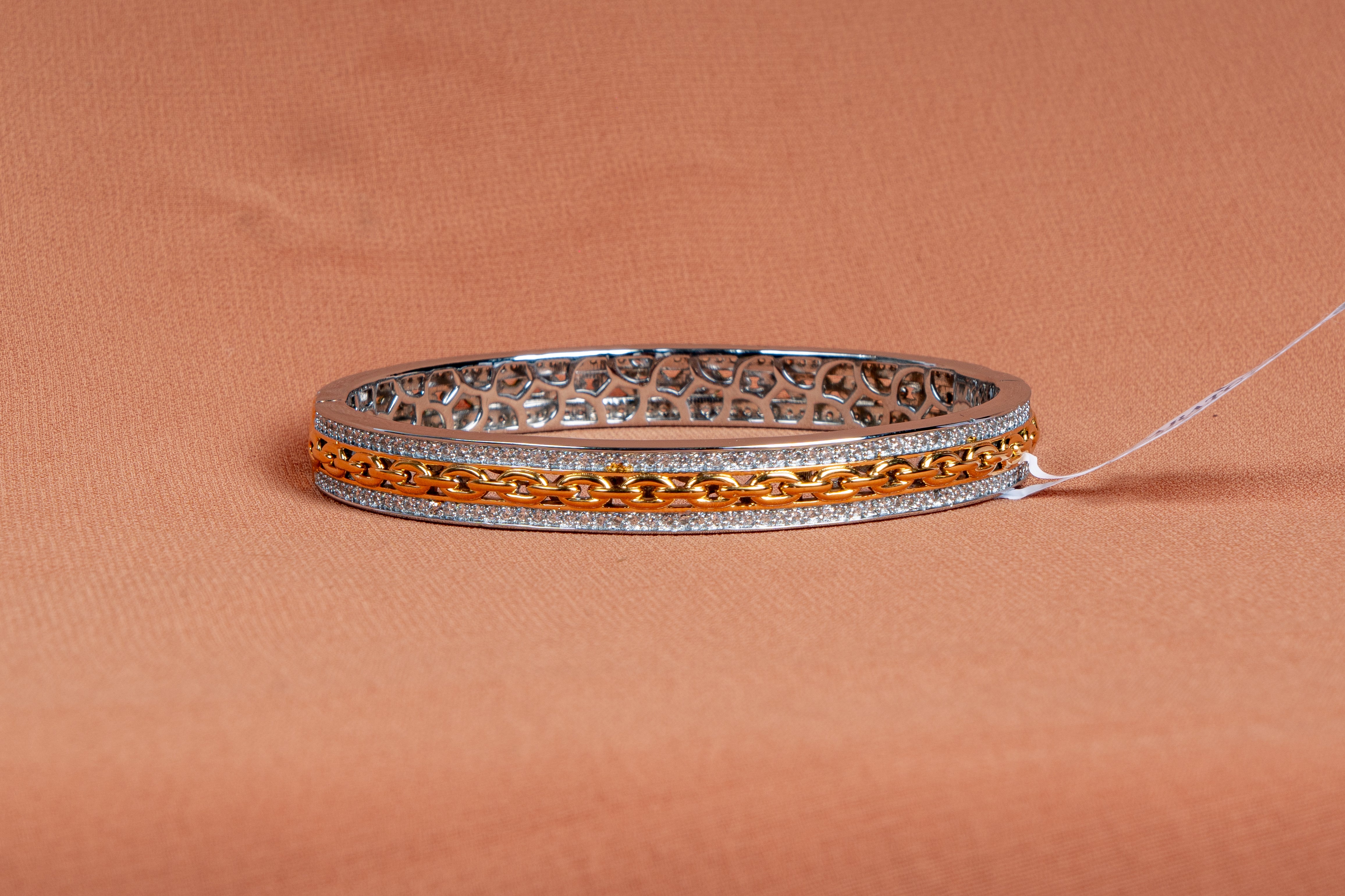 Regal Chain Luxe Sterling Silver Two-Tone Bracelet