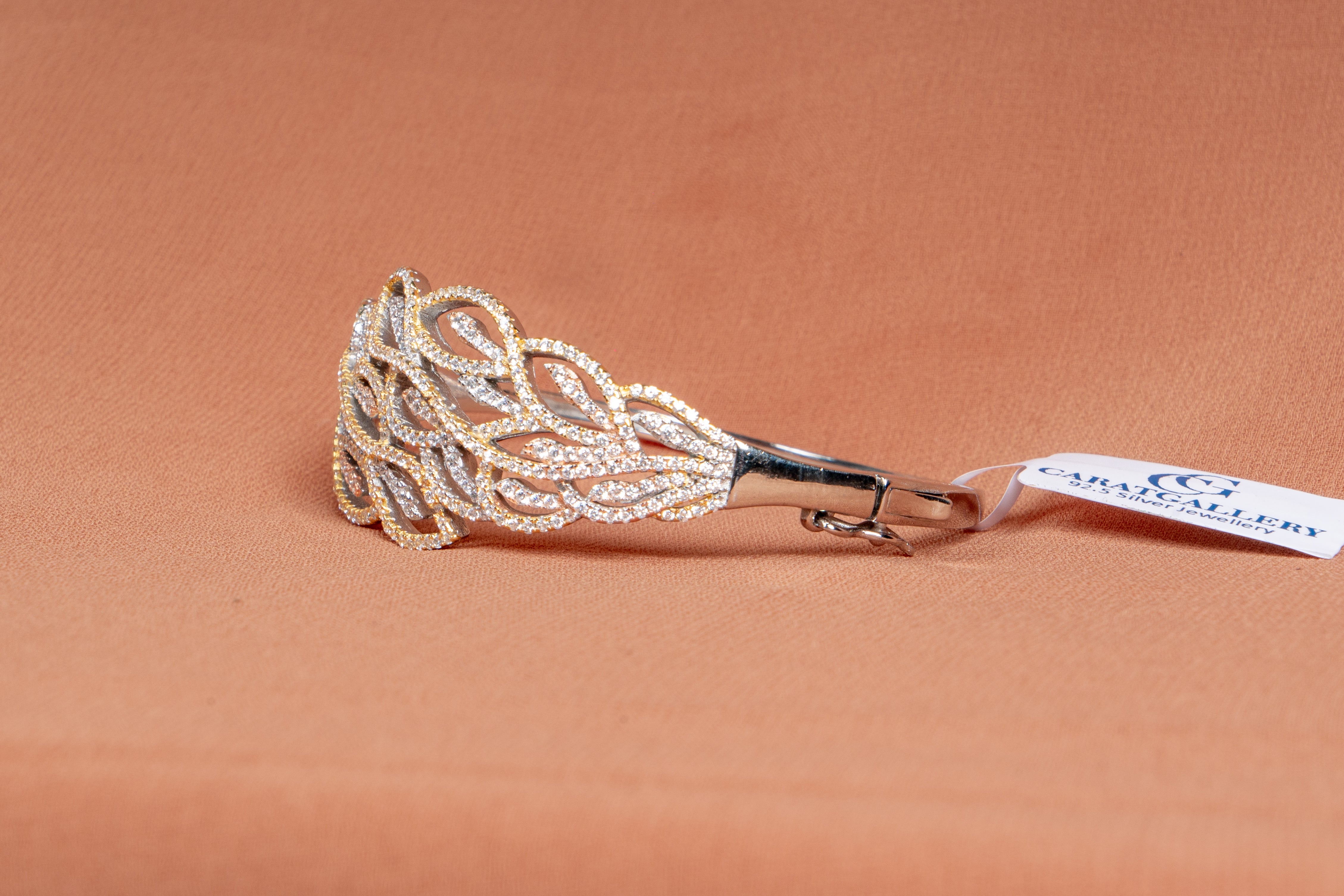 Verdant Pave Leaf Two-Tone Bracelet