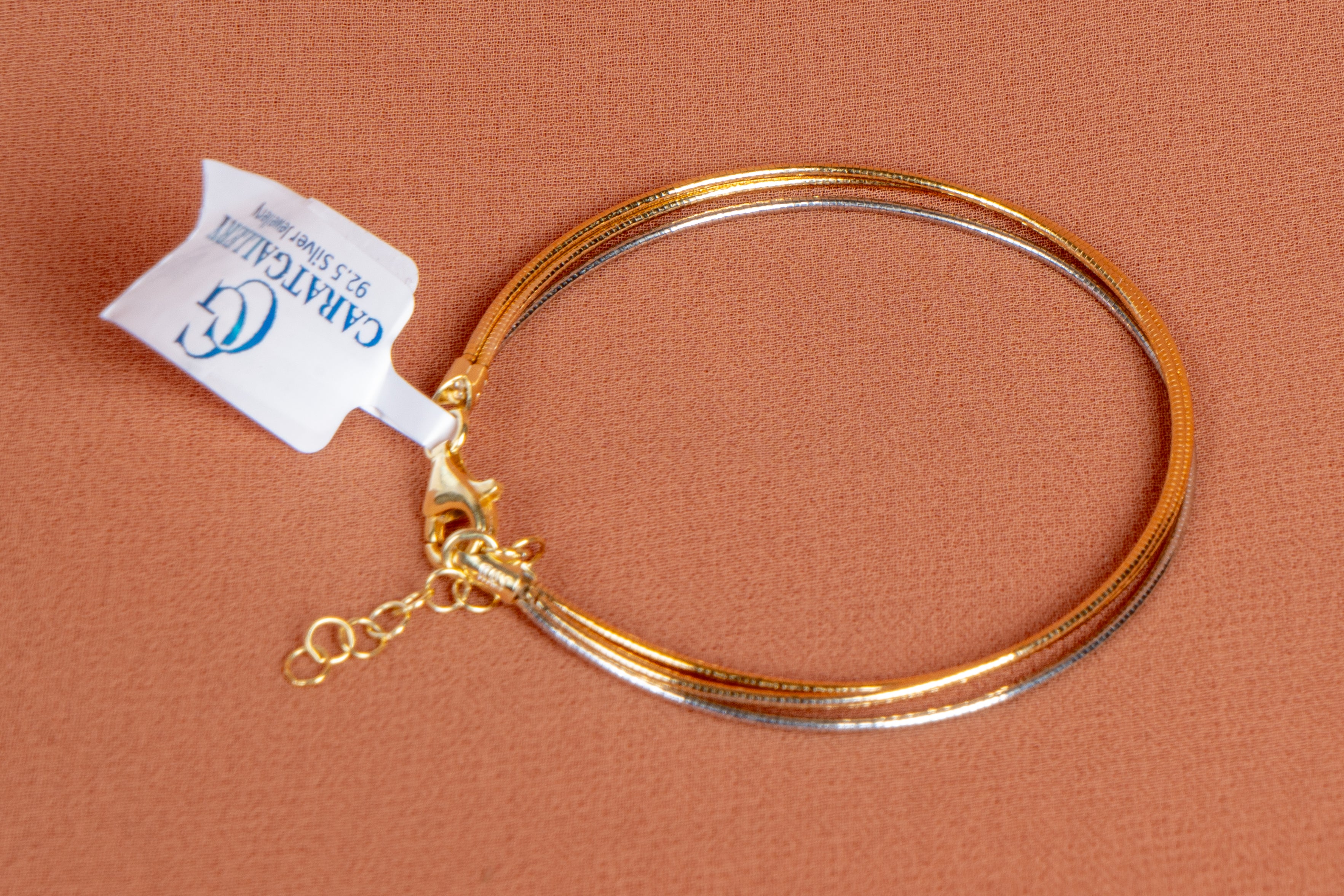 Classic Dual-Tone Sterling Silver Adjustable Bracelet