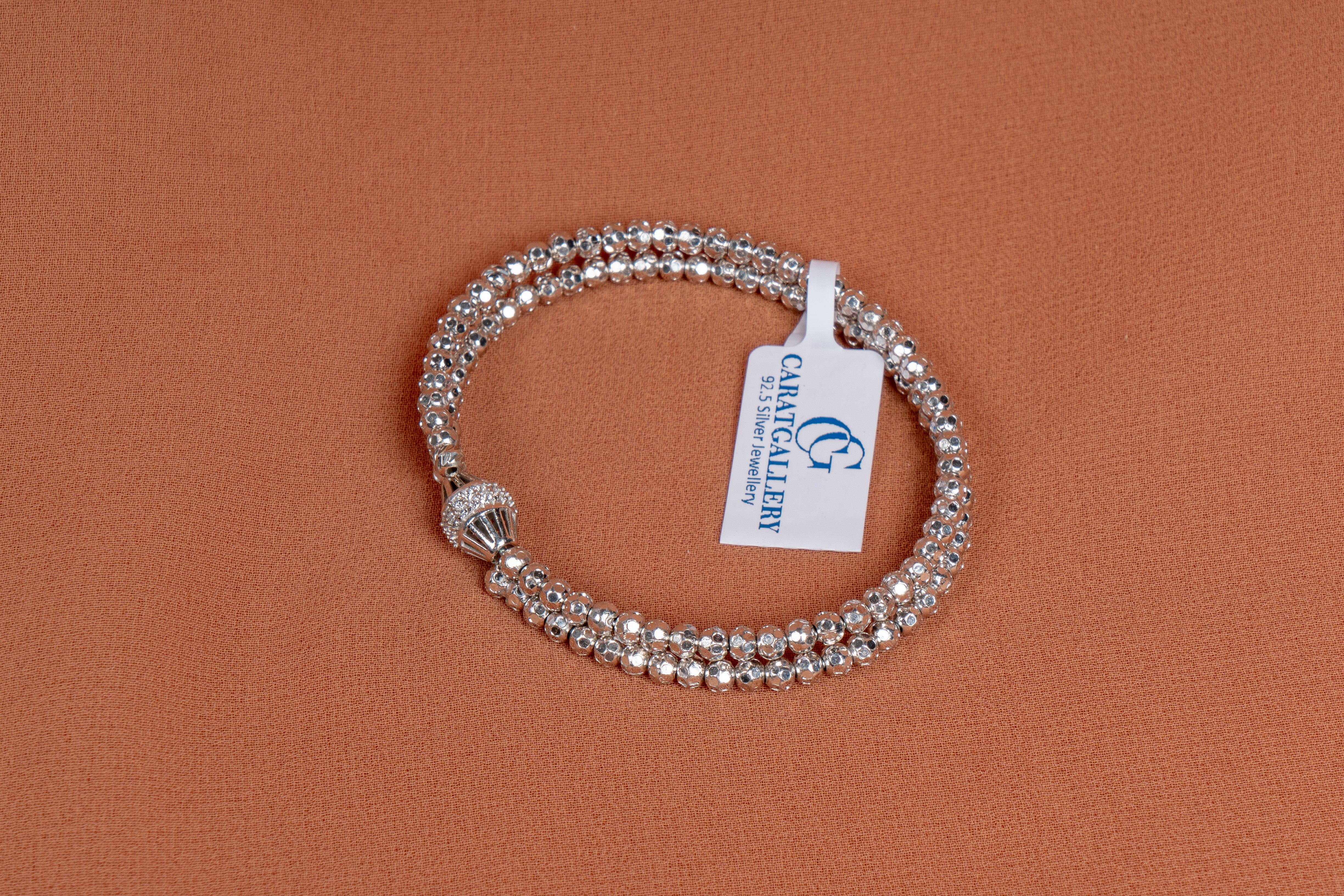 Lustre Bead Wrap Sterling Silver Bracelet
