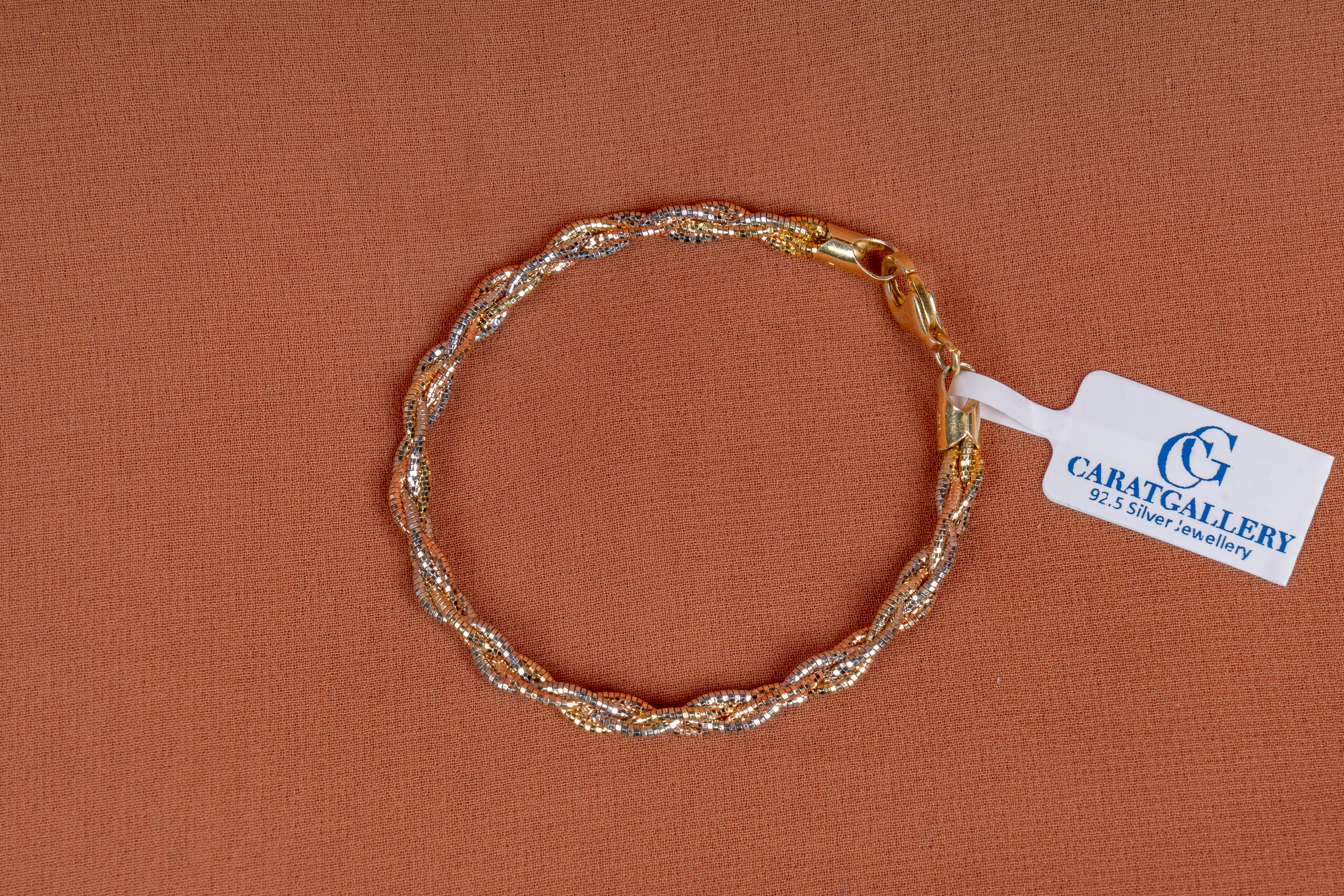 Twisted Dual Tone Rope Silver Bracelet