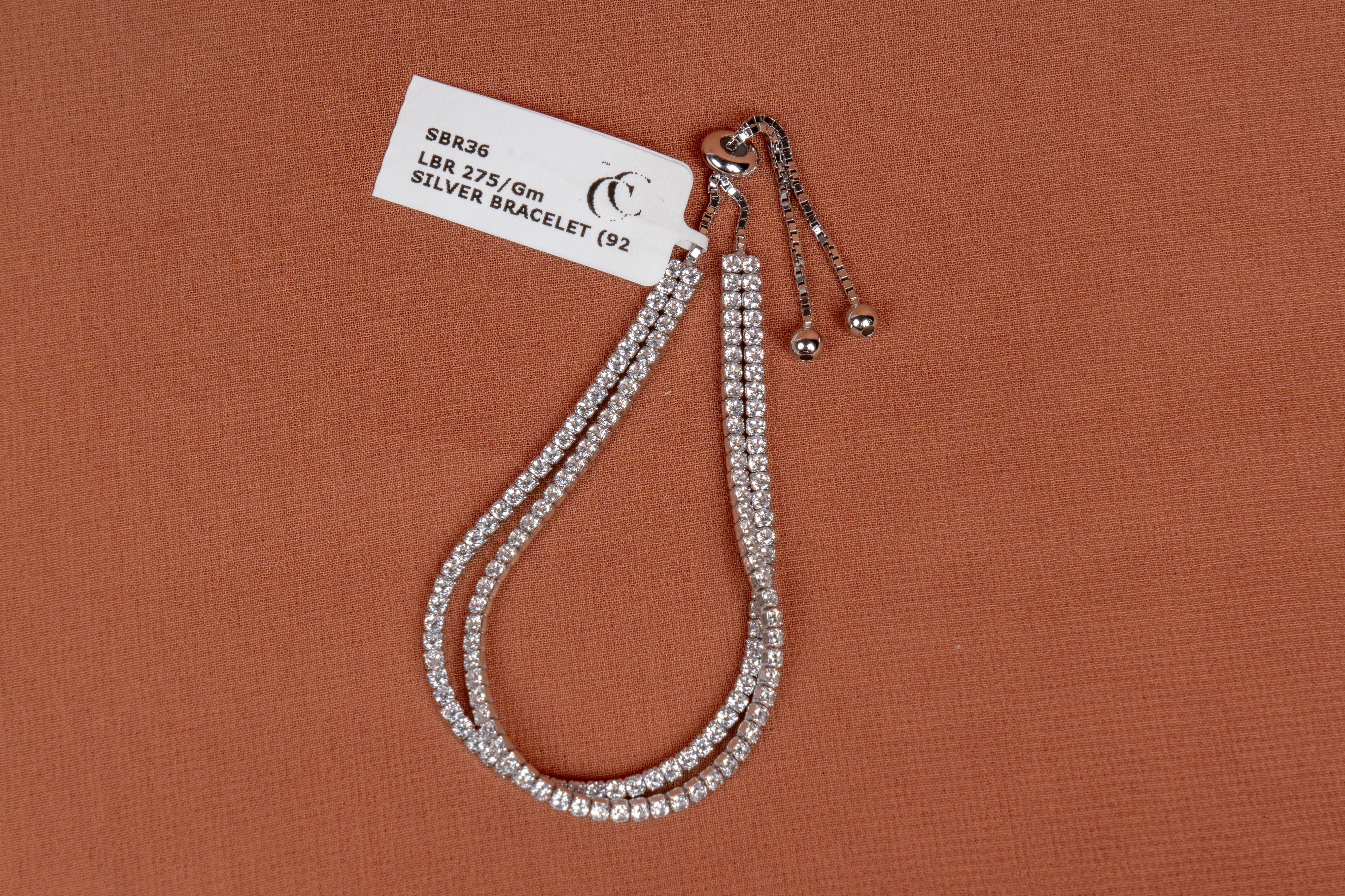Sparkling Adjustable Tennis Silver Bracelet