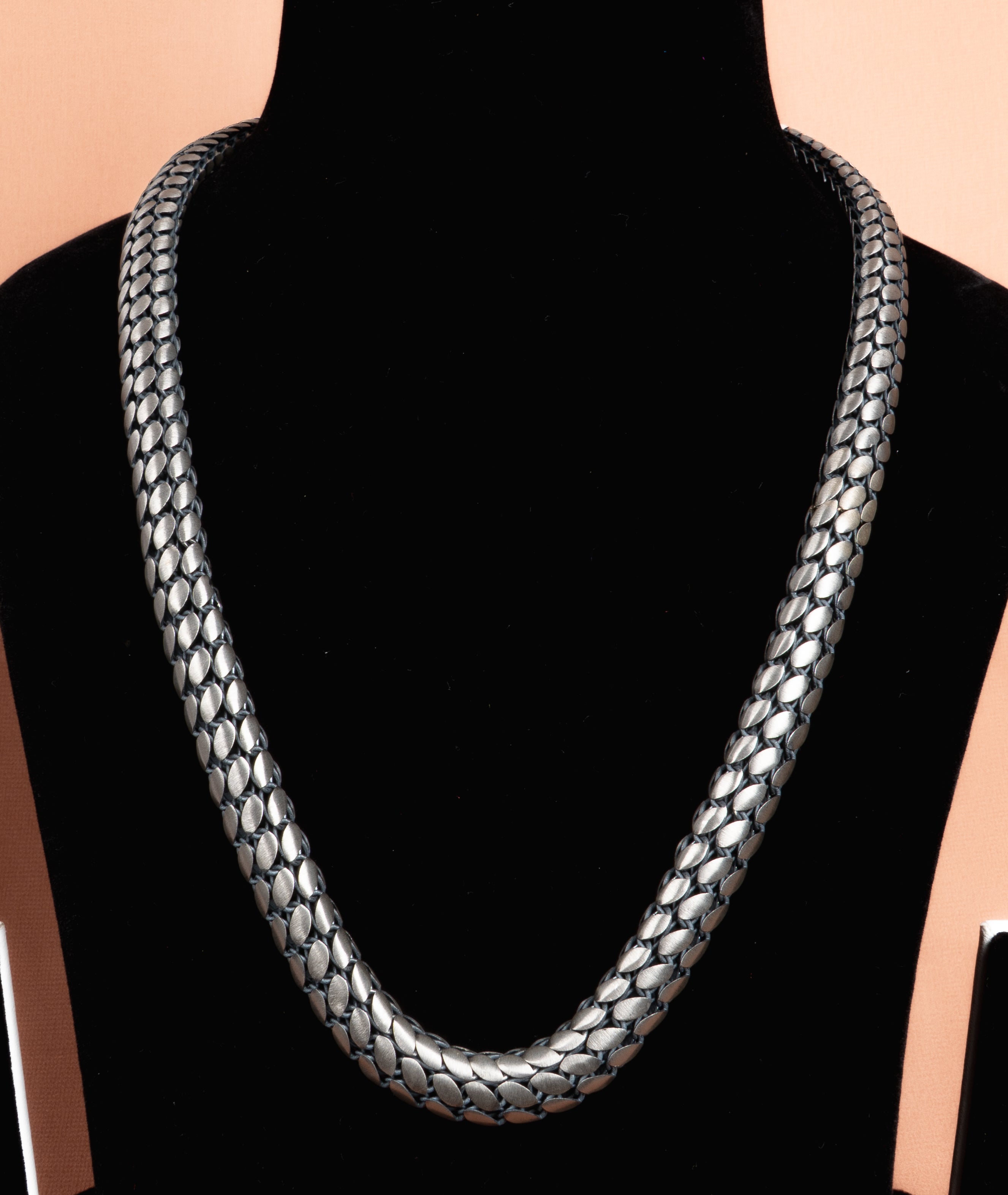 Classic Woven Silver Statement Necklace