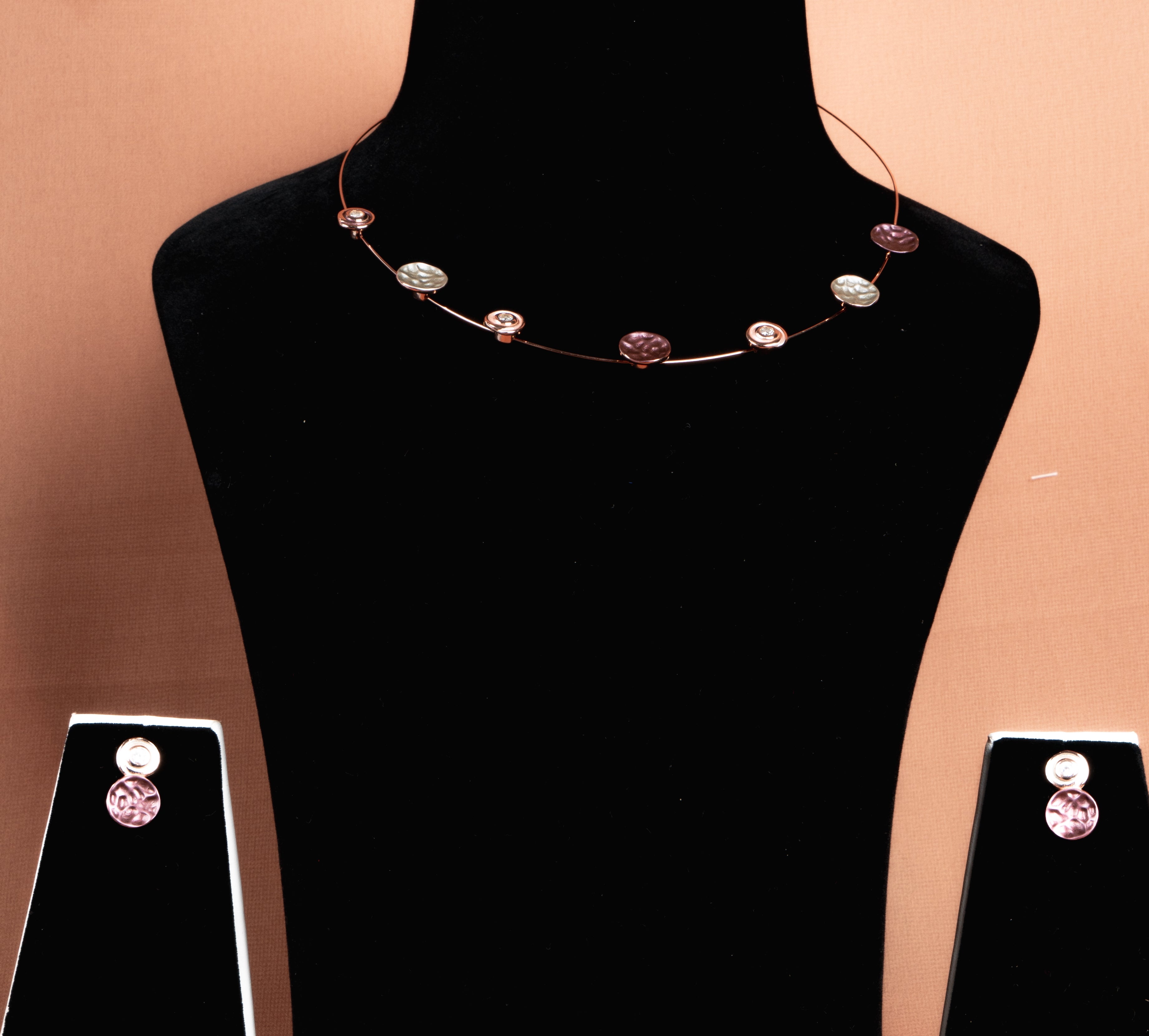 Liora Disc Necklace and Stud Earrings Set