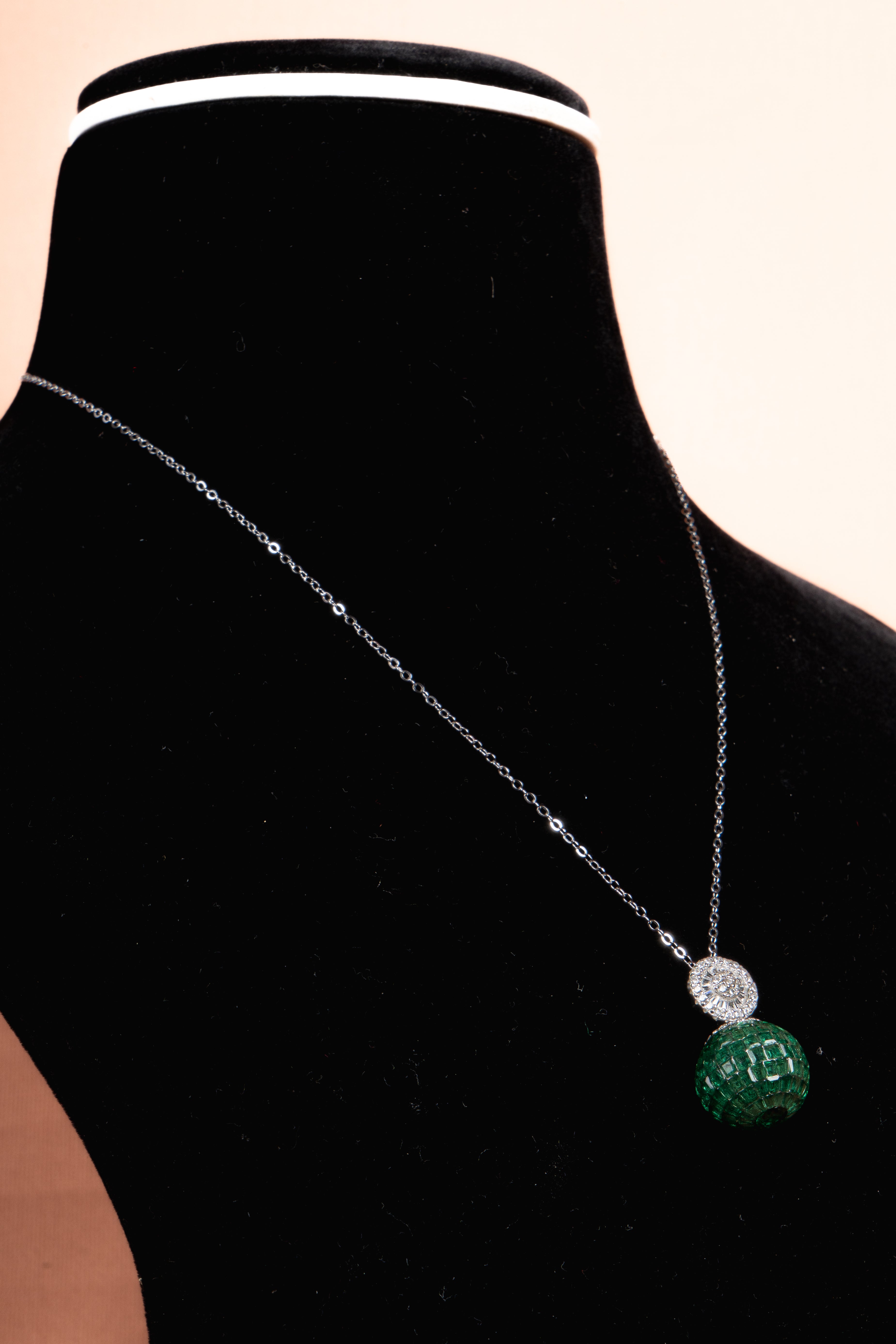 Everdine Emerald Drop Necklace and Earrings Set