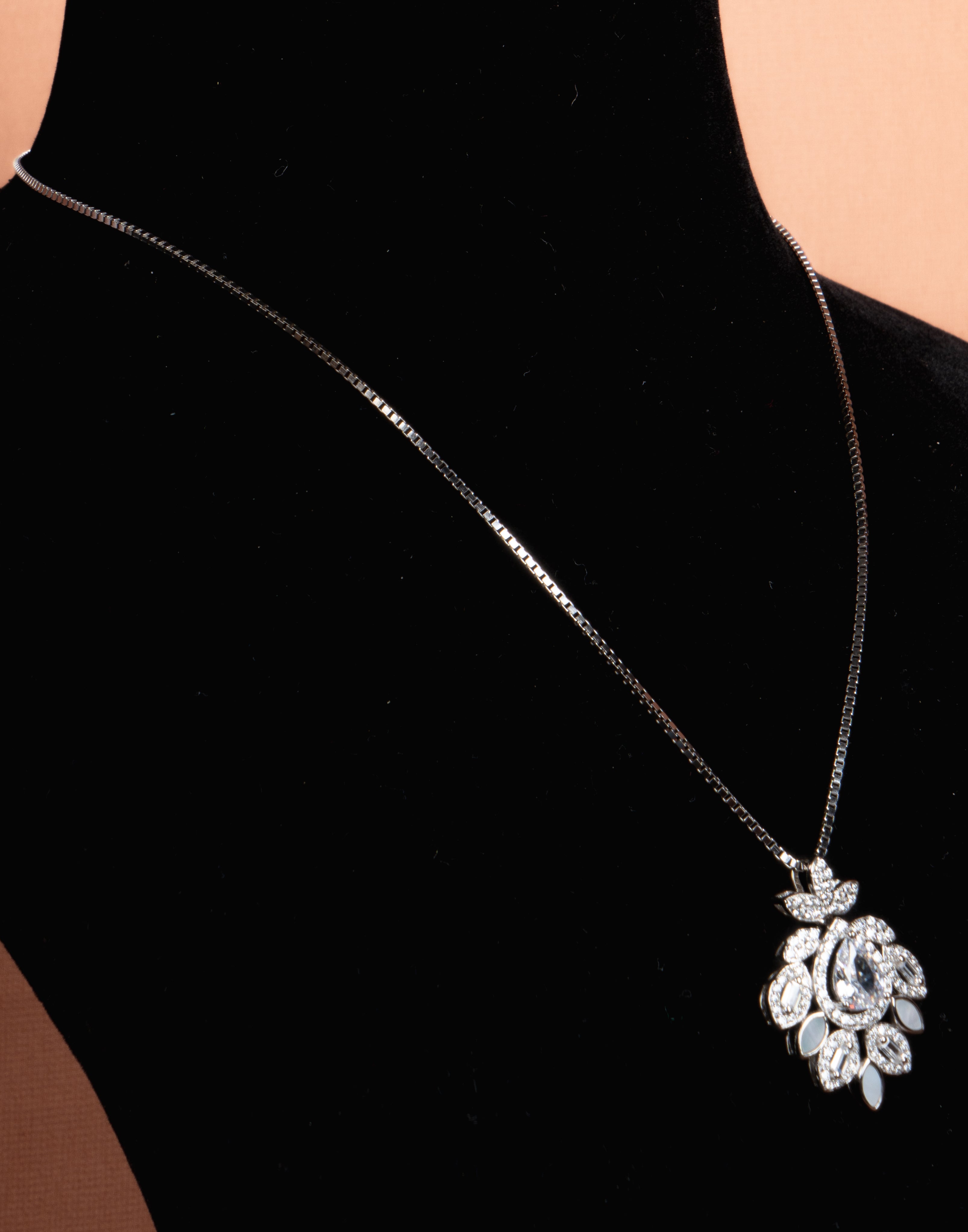 Celestique Floral Necklace and Earrings Set