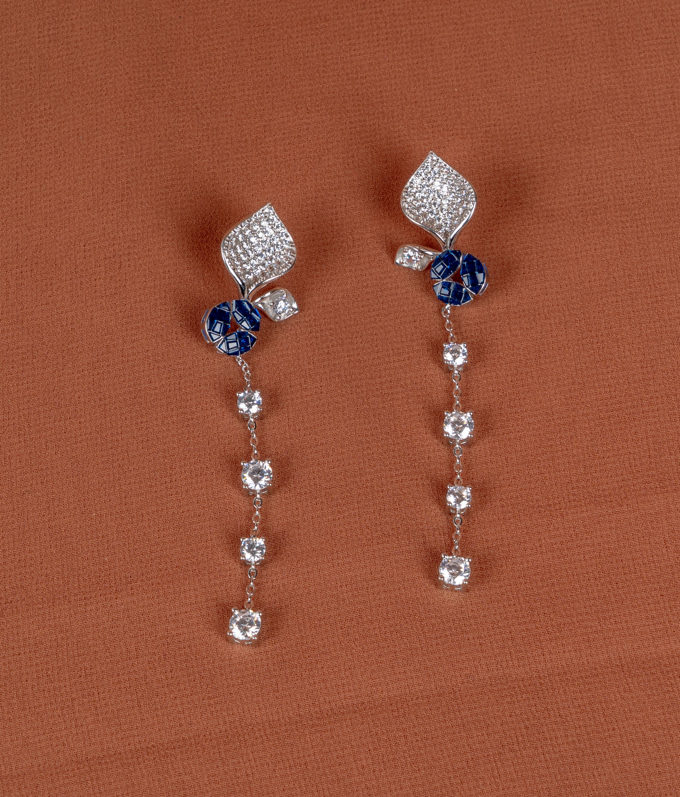 Aurellia Sapphire Cascade Necklace and Earrings Set
