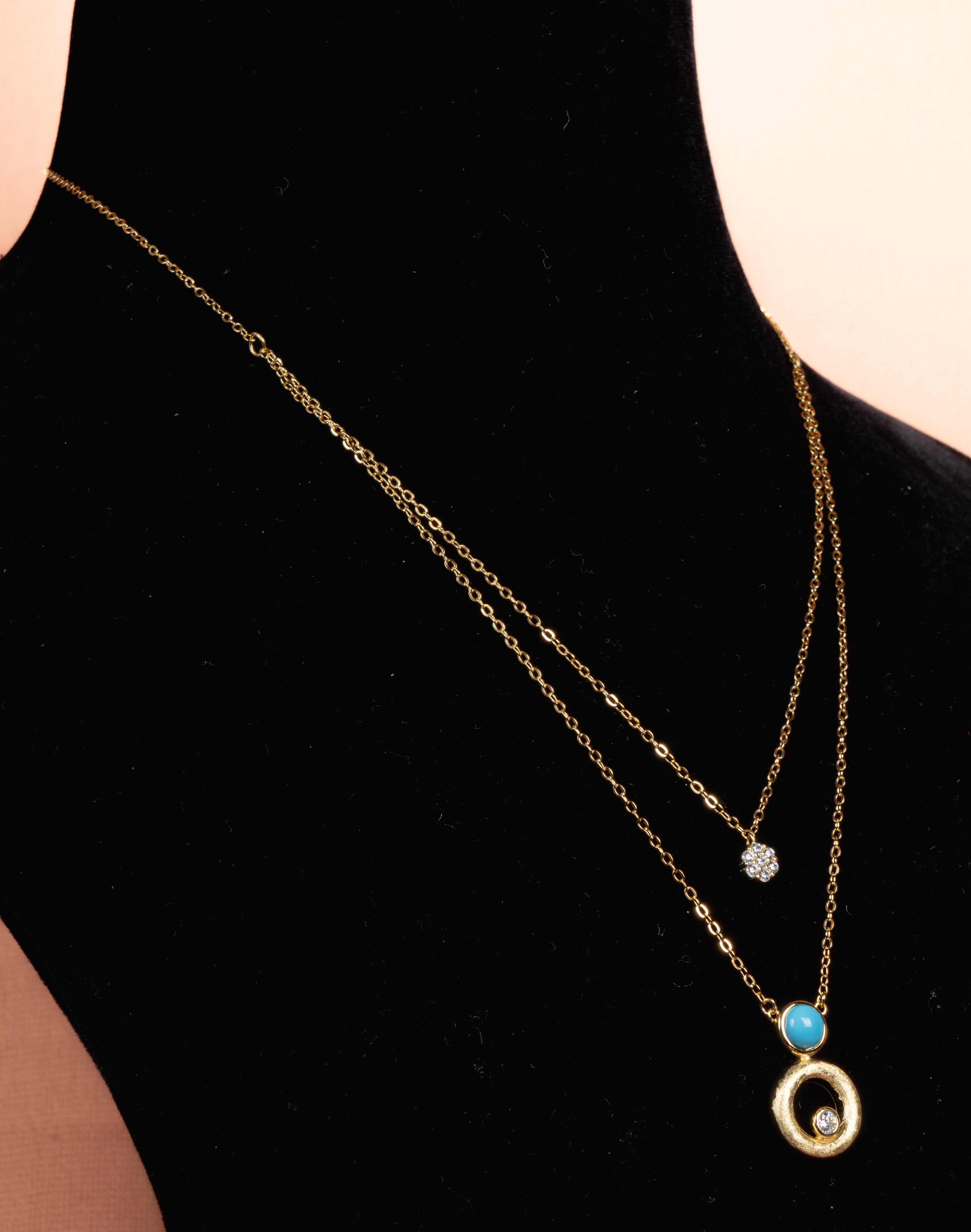 Orlisse Layered Necklace and Drop Earrings Set