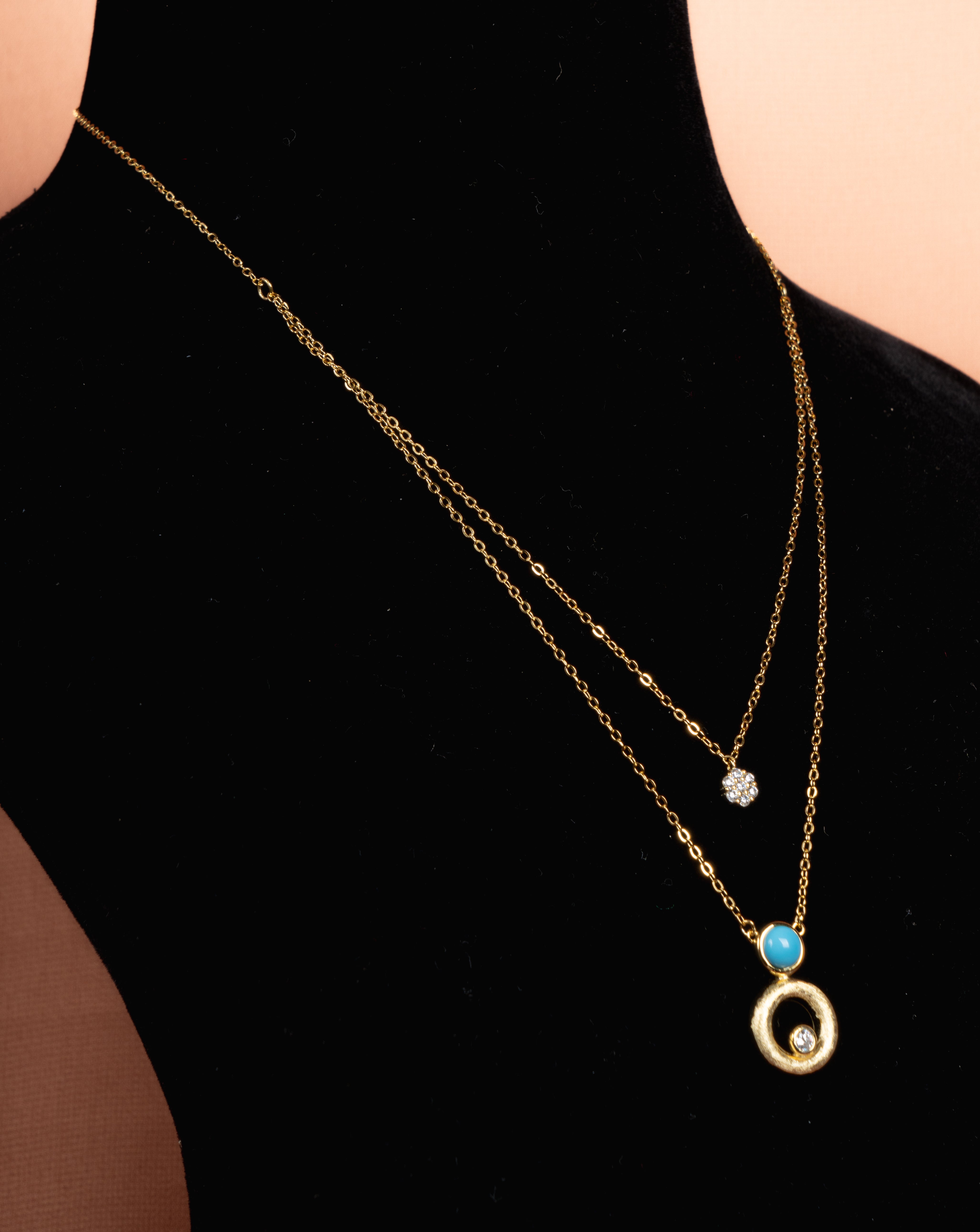 Orlisse Layered Necklace and Drop Earrings Set