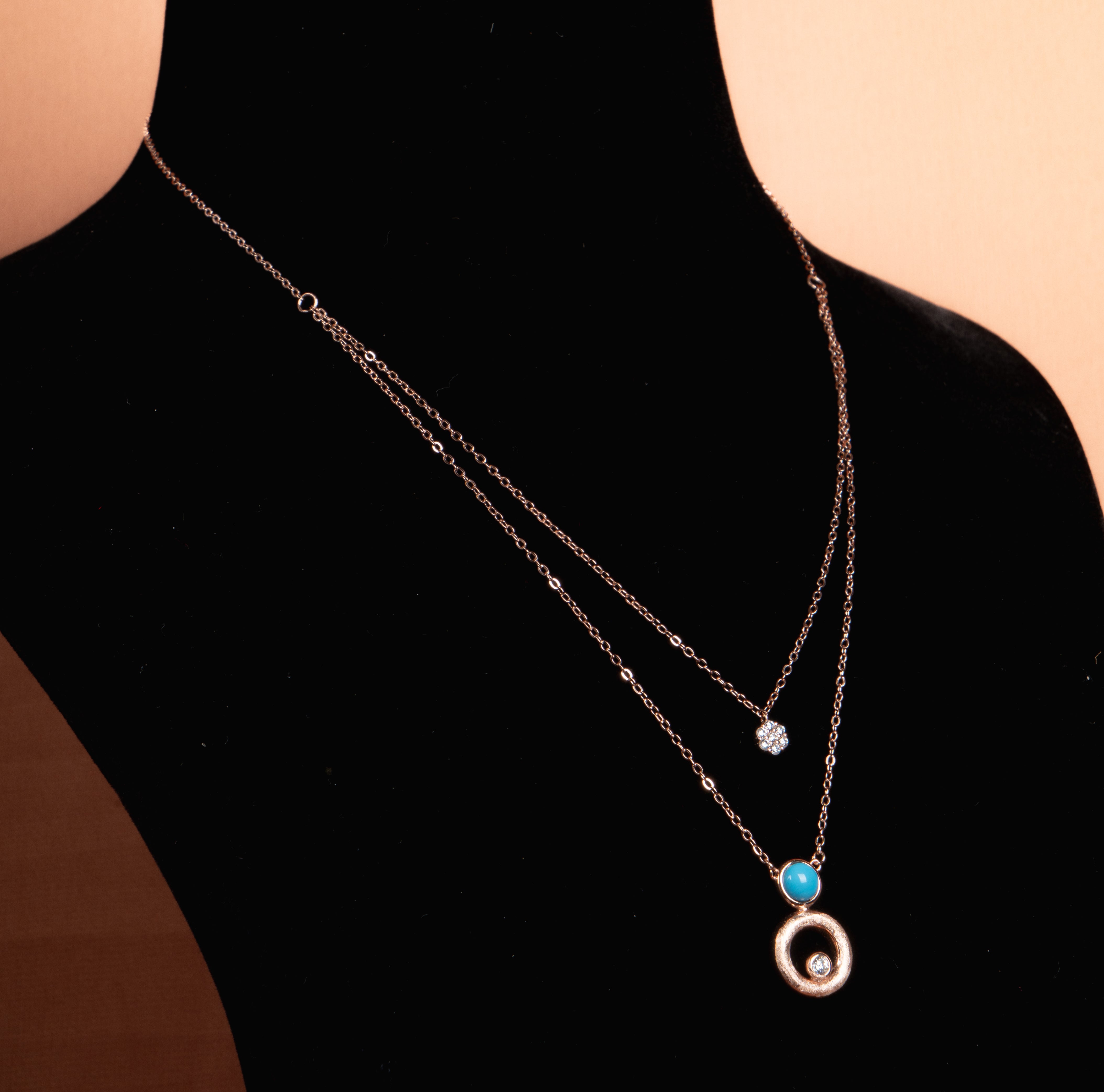 Caelira Layered Necklace and Drop Earrings Set