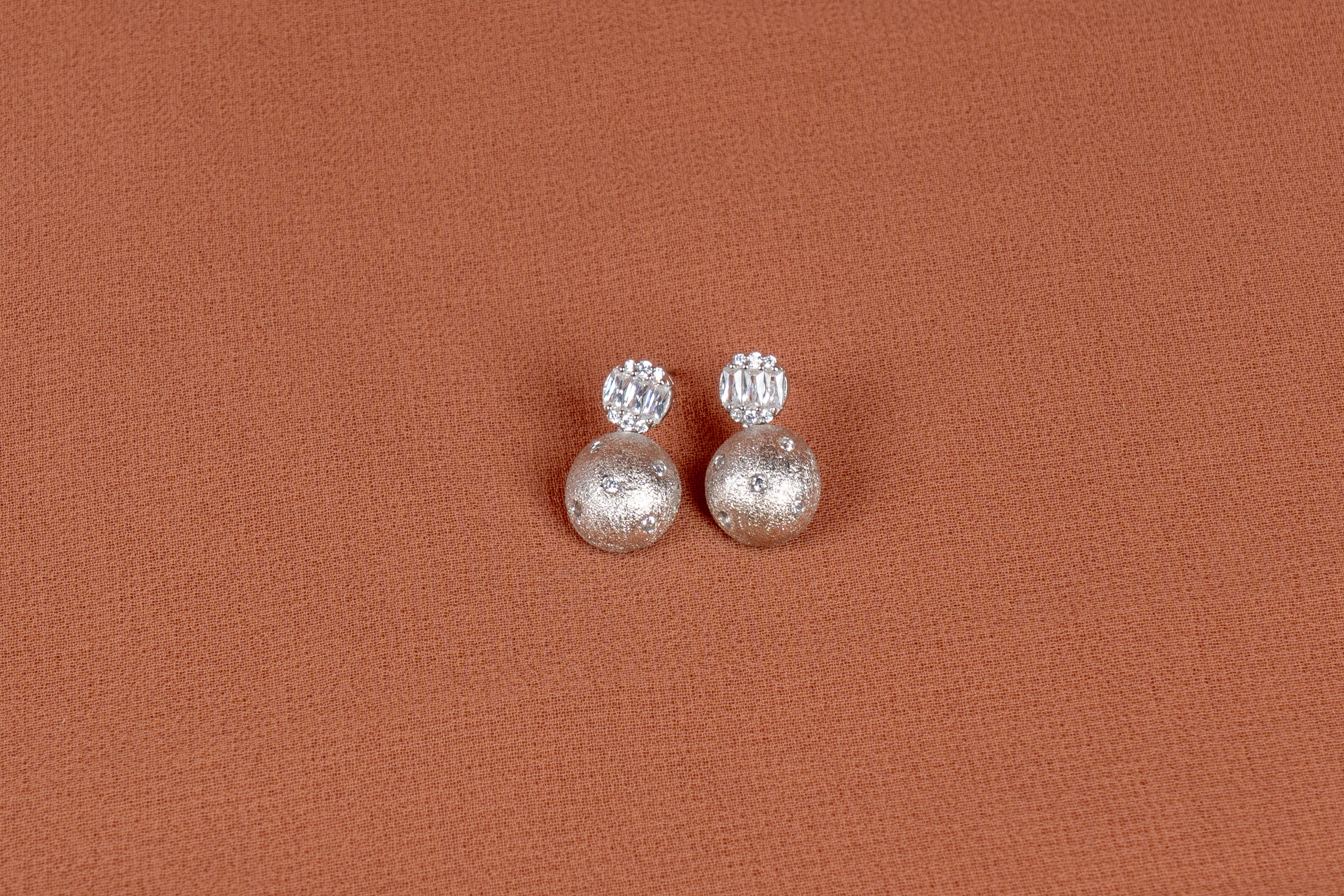 Celestial Silver Sphere Necklace and Earrings Set