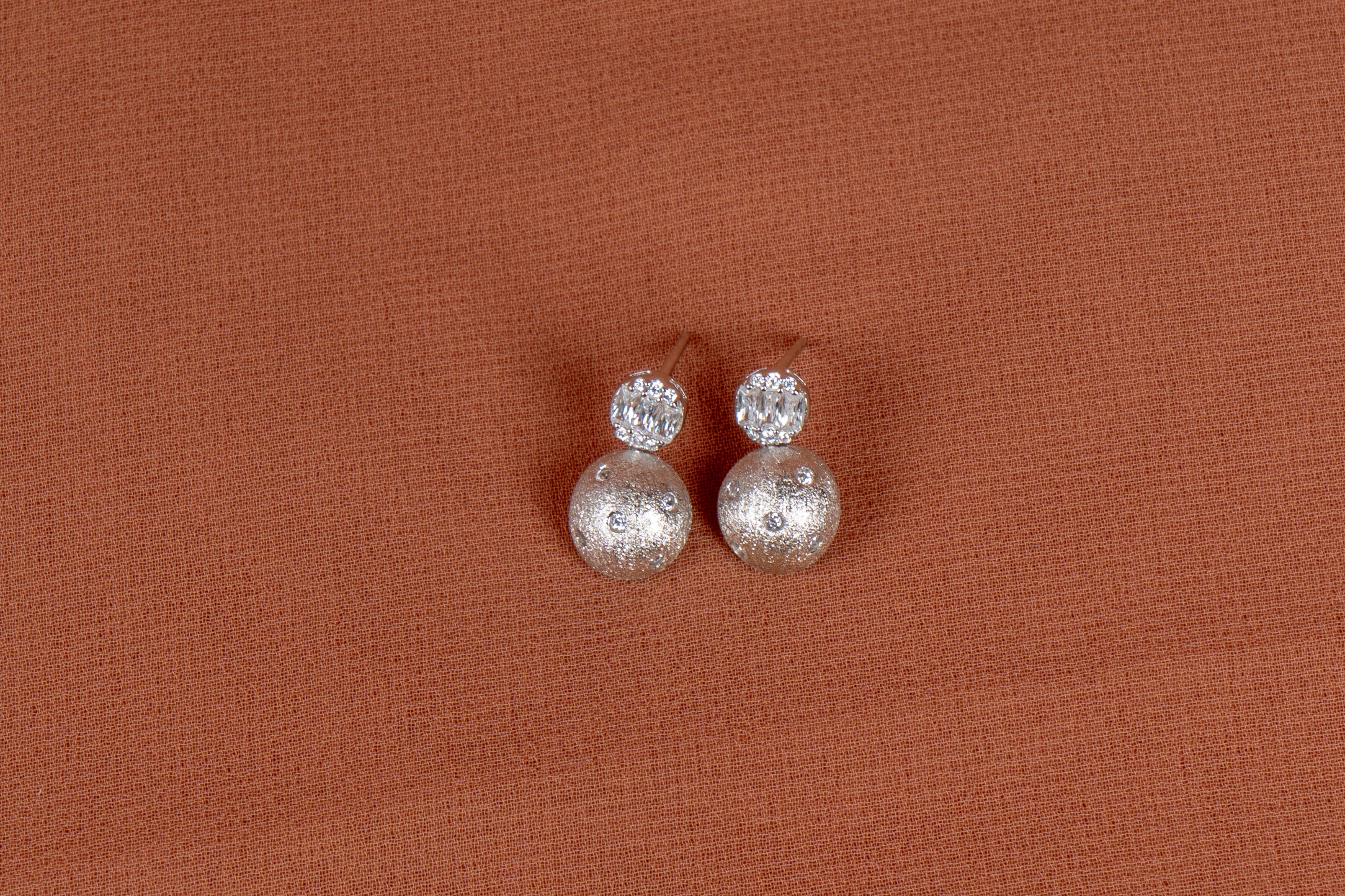 Celestial Silver Sphere Necklace and Earrings Set