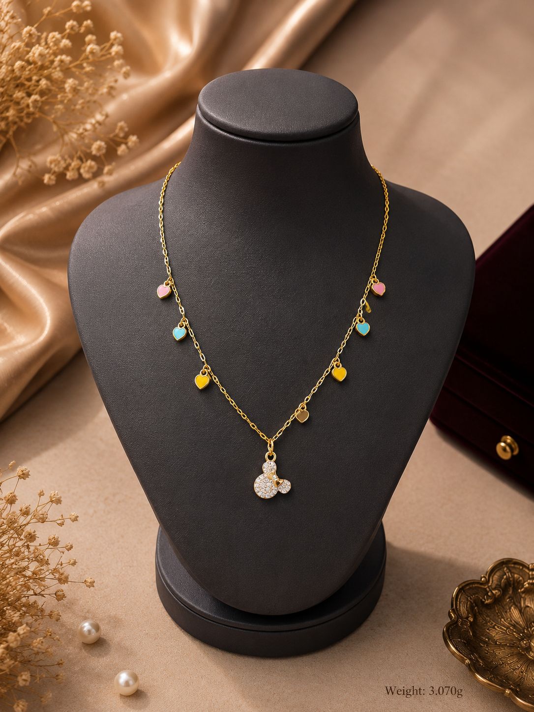 Gold-Tone Heart Necklace for Children