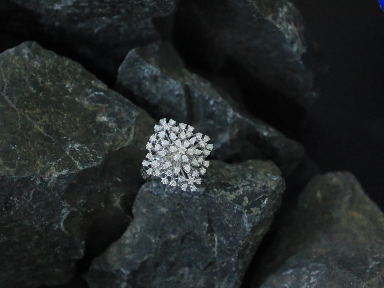 Snow Blossom Statement Ring