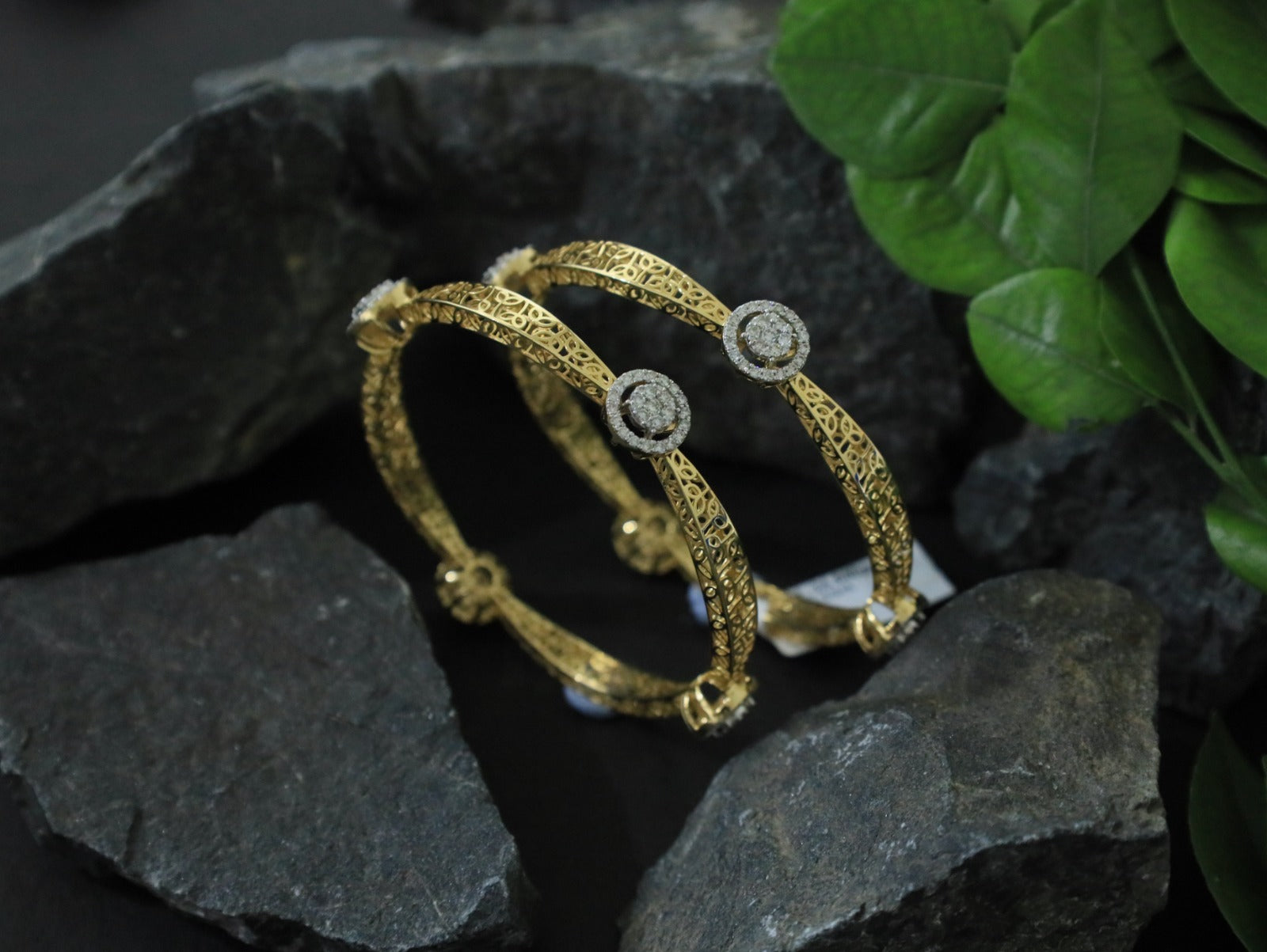 Royal Heritage Diamond Halo Bangles