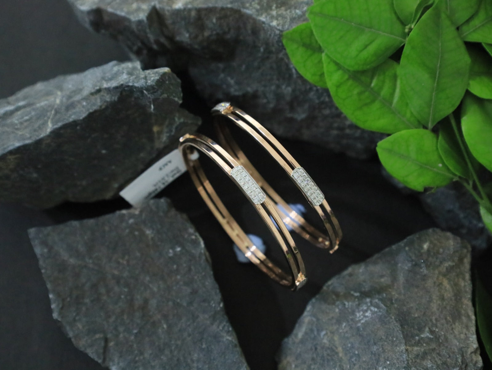 Minimalist Diamond Bar Bangles