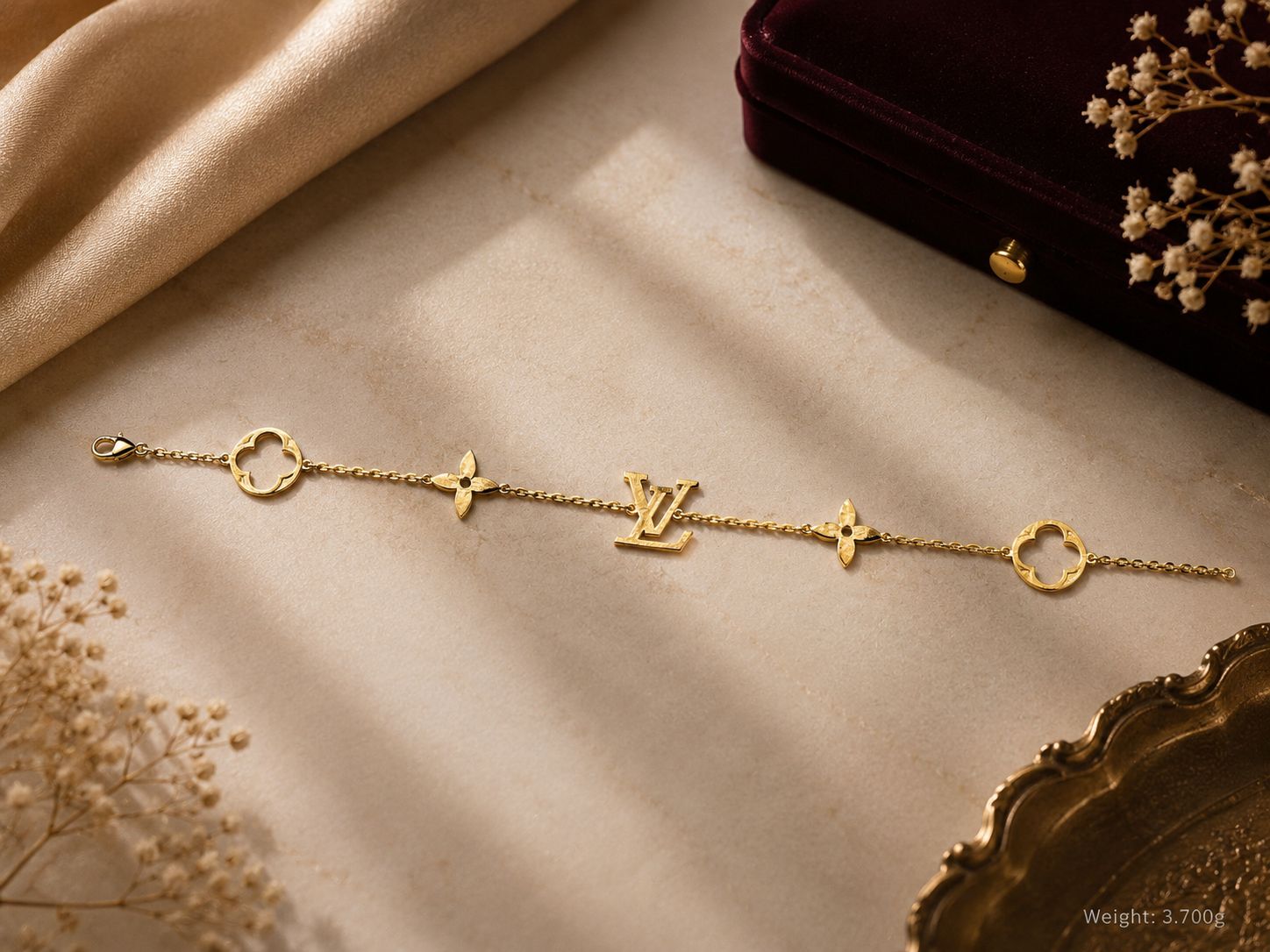 Gold-Tone Floral Bracelet for Children