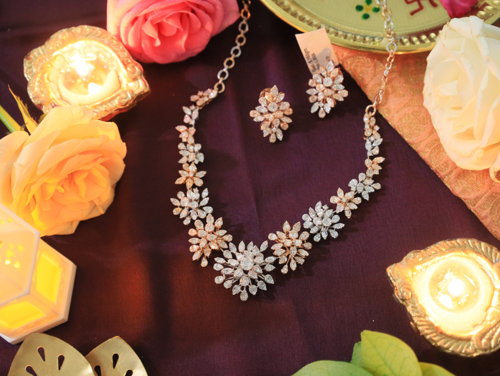 Blooming Brilliance Floral Necklace Set